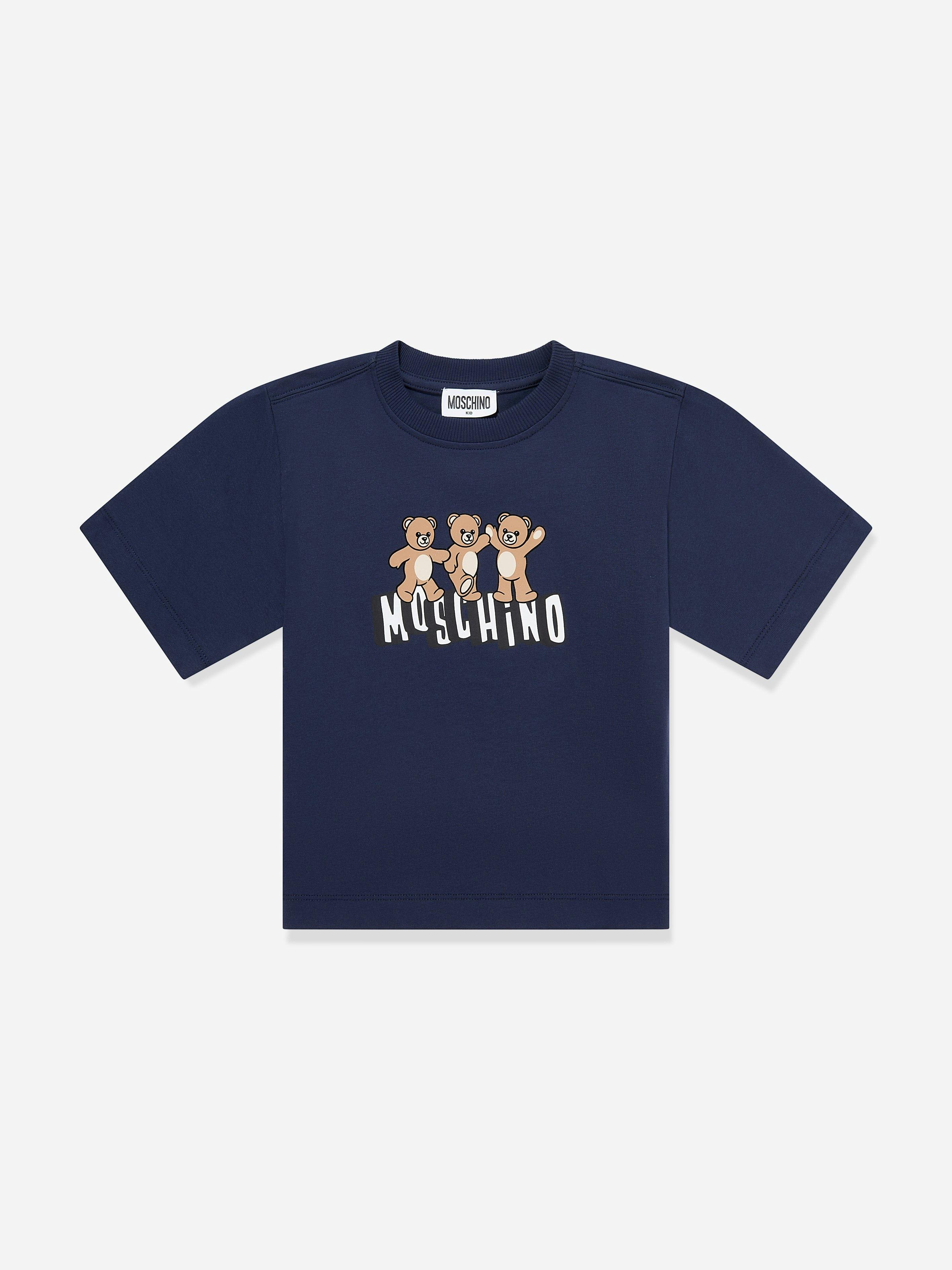Moschino Kids Unisex Kids Teddy Bear Logo T-Shirt In Navy - Navy - 8 Yrs