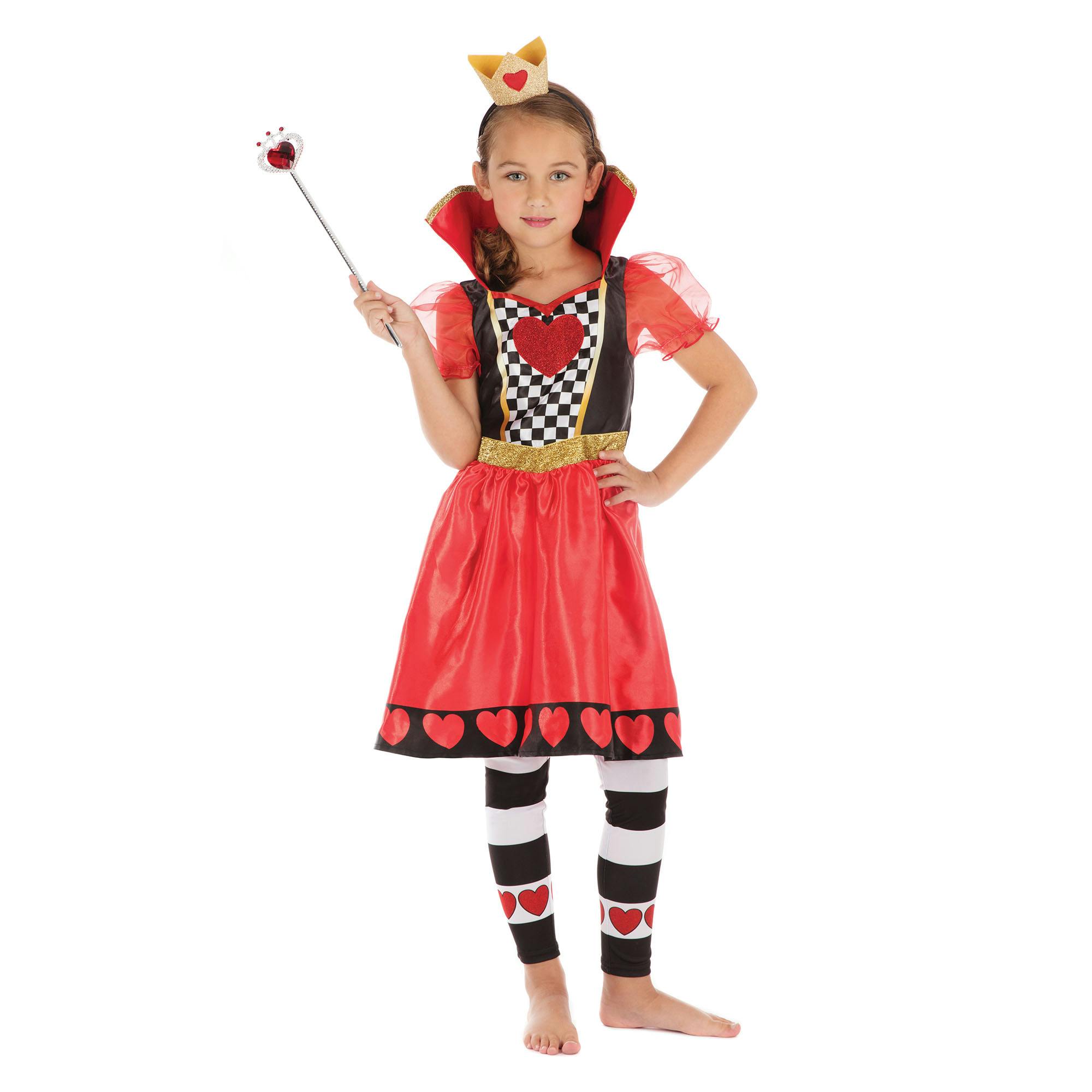 Bristol Novelty Girls Red/Black/White Childrens/S Queen Of Hearts Costume - M