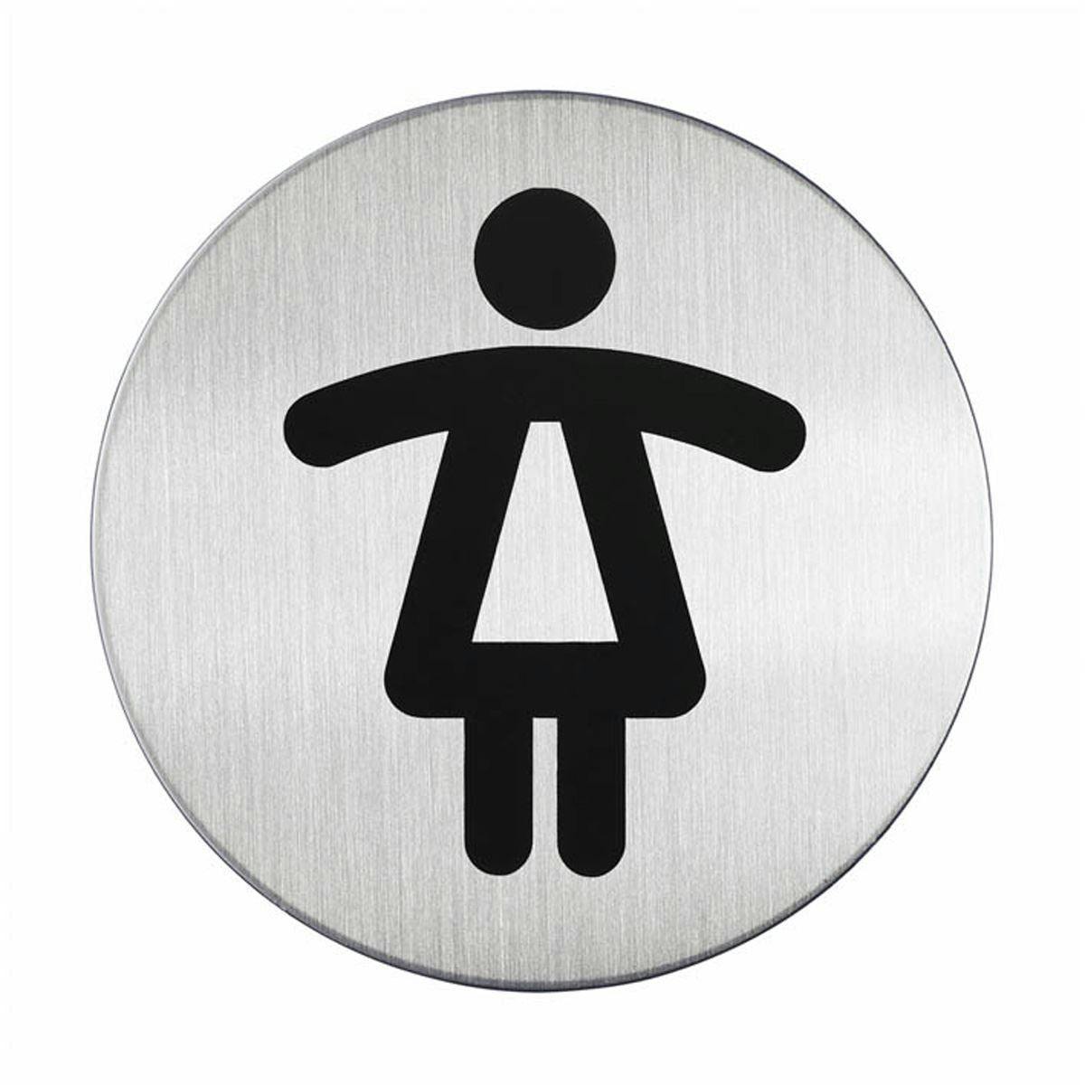 Rackhams Women's Adhesive Wc Symbol Bathroom Toilet Sign | Stainless Steel | 83Mm