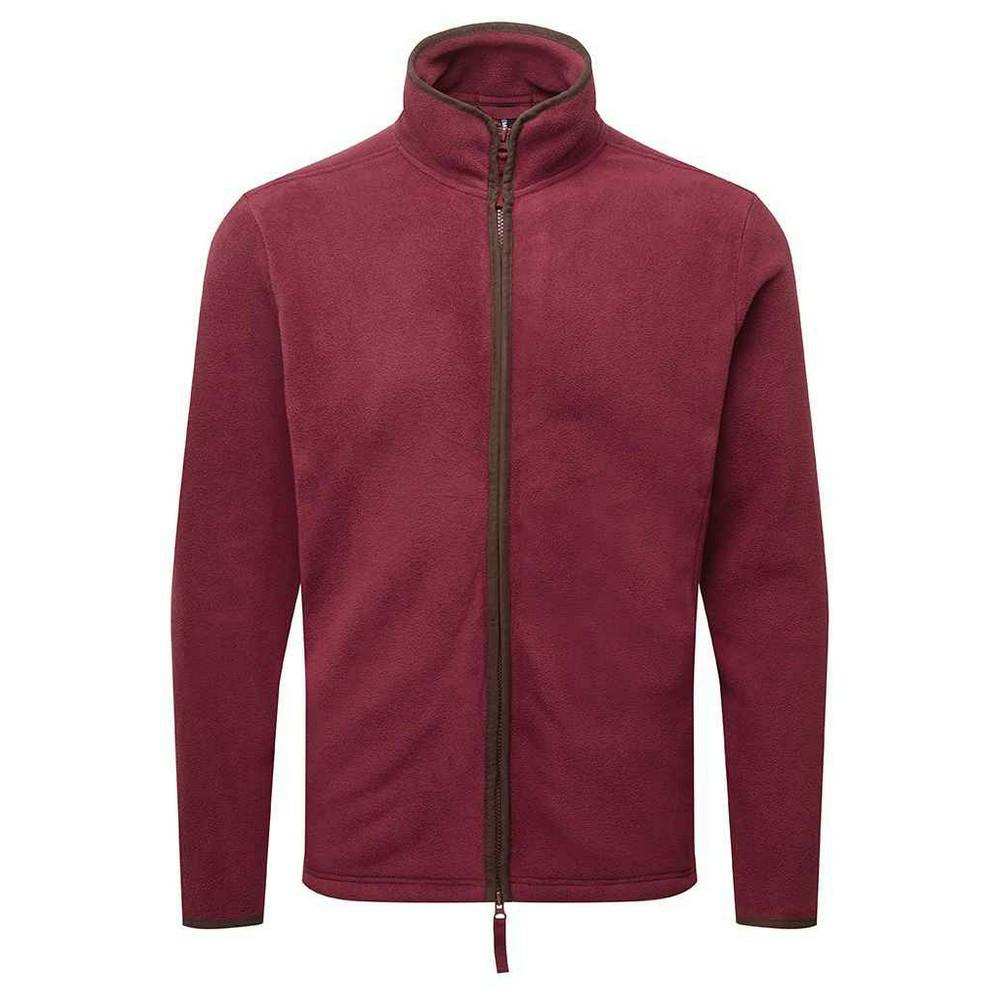 Premier (M, Burgundy/Brown) Mens Artisan Fleece Jacket - Image 3