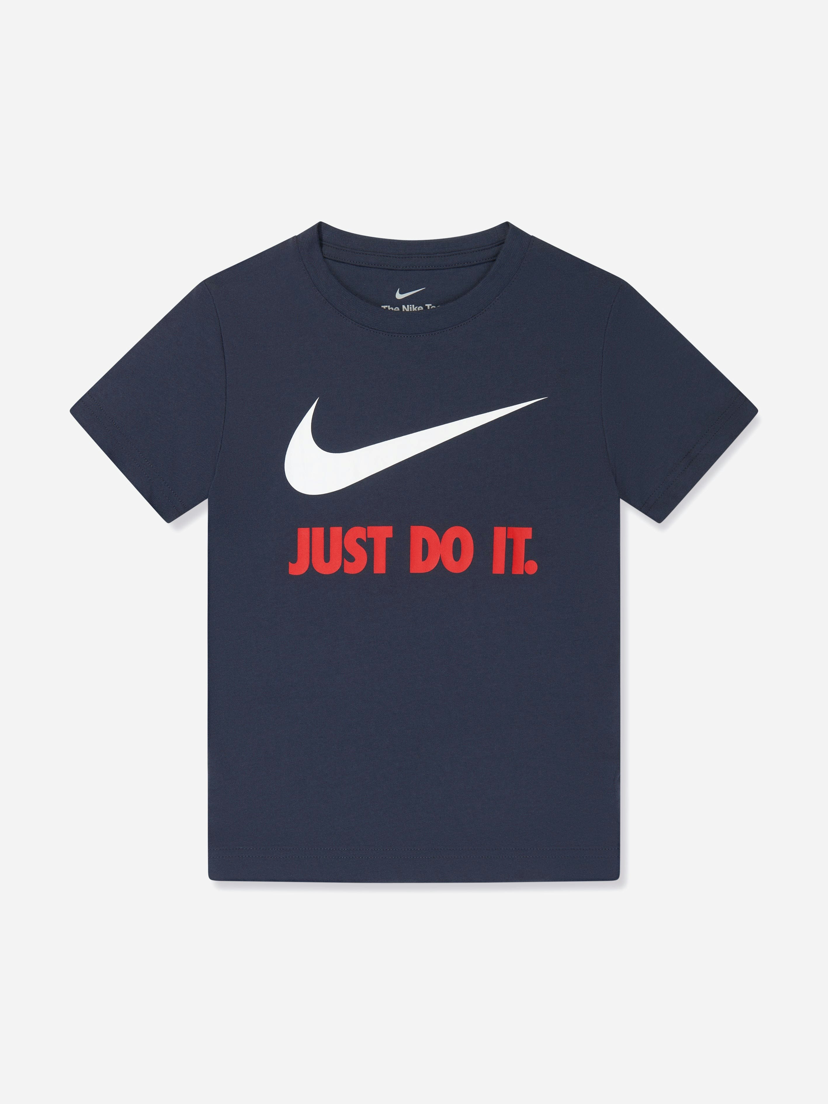 Nike Boys Blue Swoosh Jdi T-Shirt In Navy - 6 - 7 Yrs
