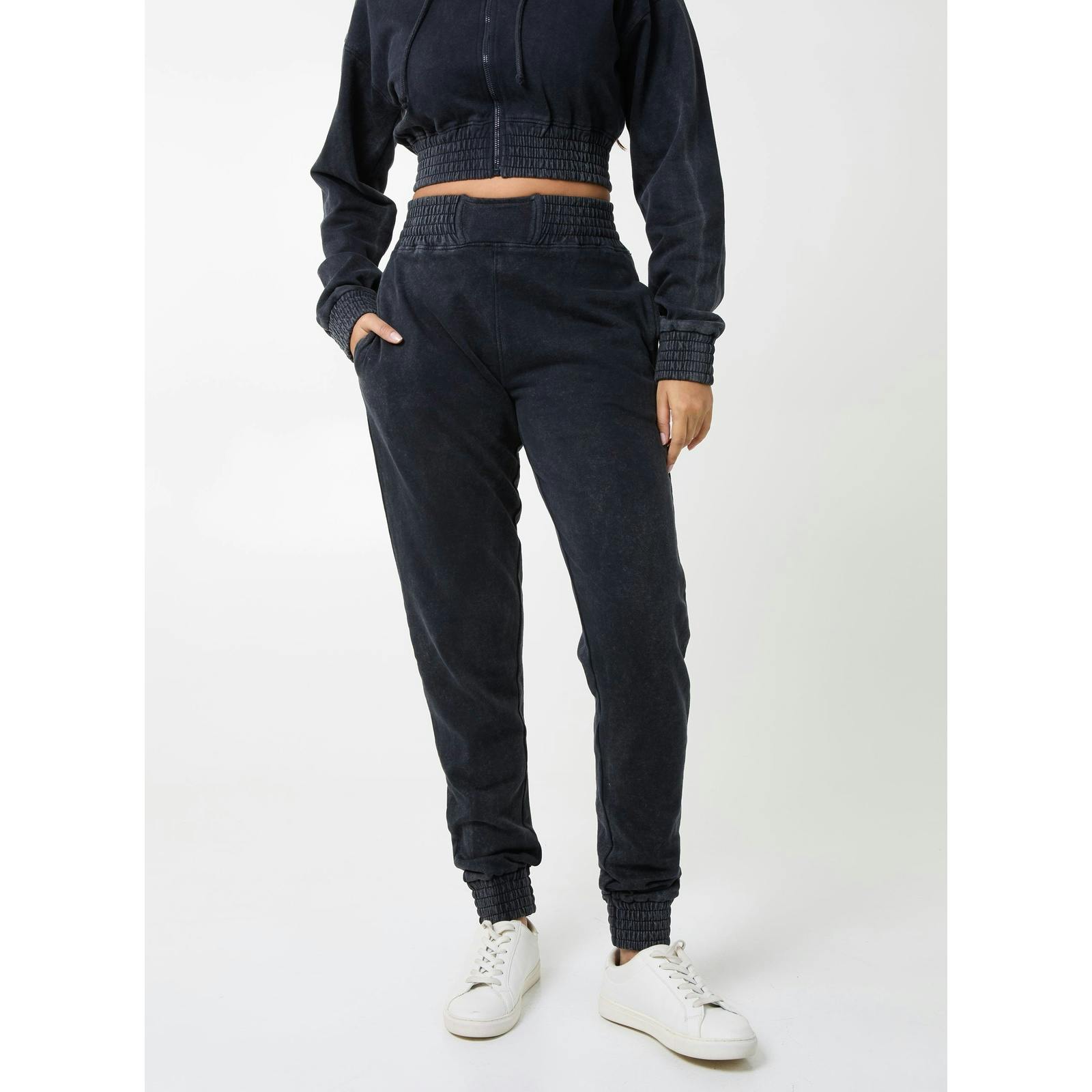 Pink Vanilla Pink/Black Vanilla Wash Cuffed Joggers - S