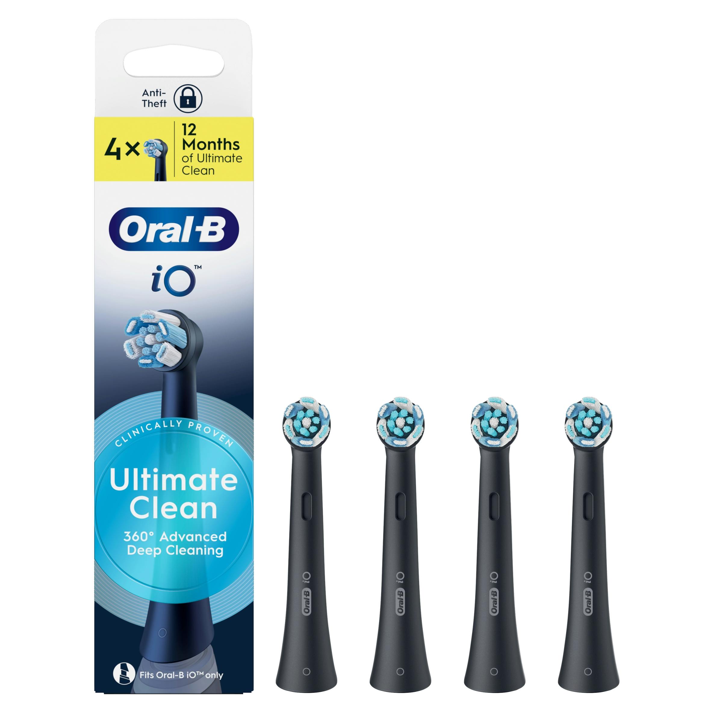 Oral-B Io Ultimate Clean Toothbrush Heads, Black, Pack Of 4 - Image 11