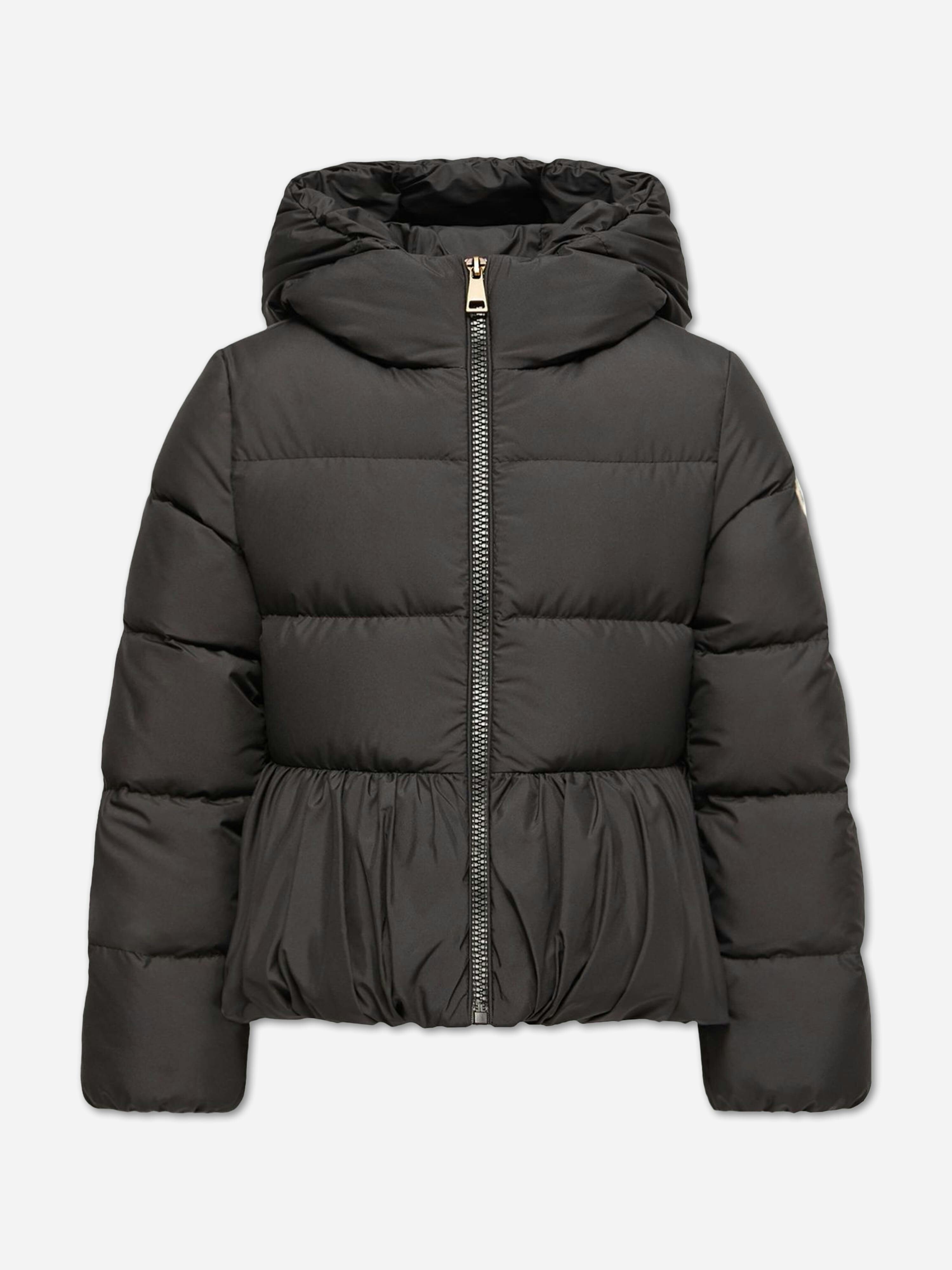 Moncler Enfant Girls Black Down Padded Elizaveta Jacket In - 10 Yrs