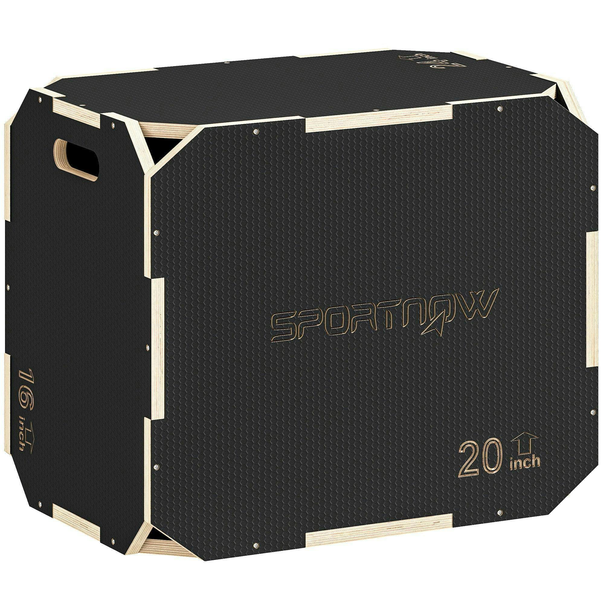 SPORTNOW Non-Slip Plyo Box, Corner-free Wooden Jump Box, 41H x 61W x 51L cm in Black | Size: XL - Image 10