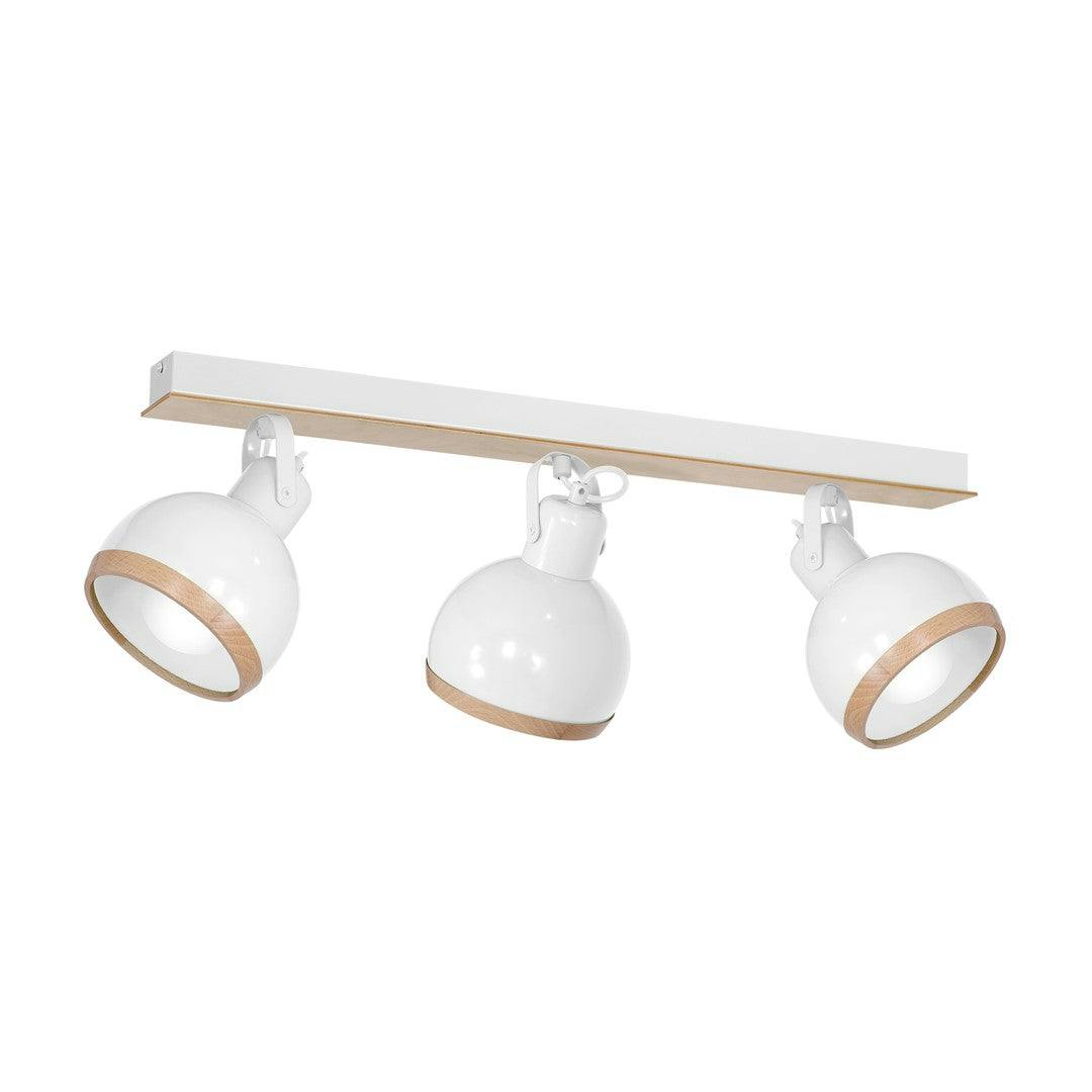 Rackhams White Oval Ceiling Lamp Hand Made With Natural Wood