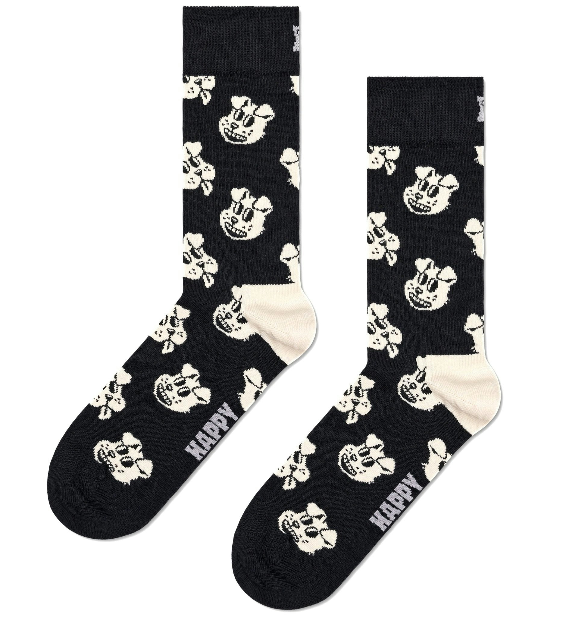 Happy Socks Black/Cream Doggo Socks, - Eur 36-40