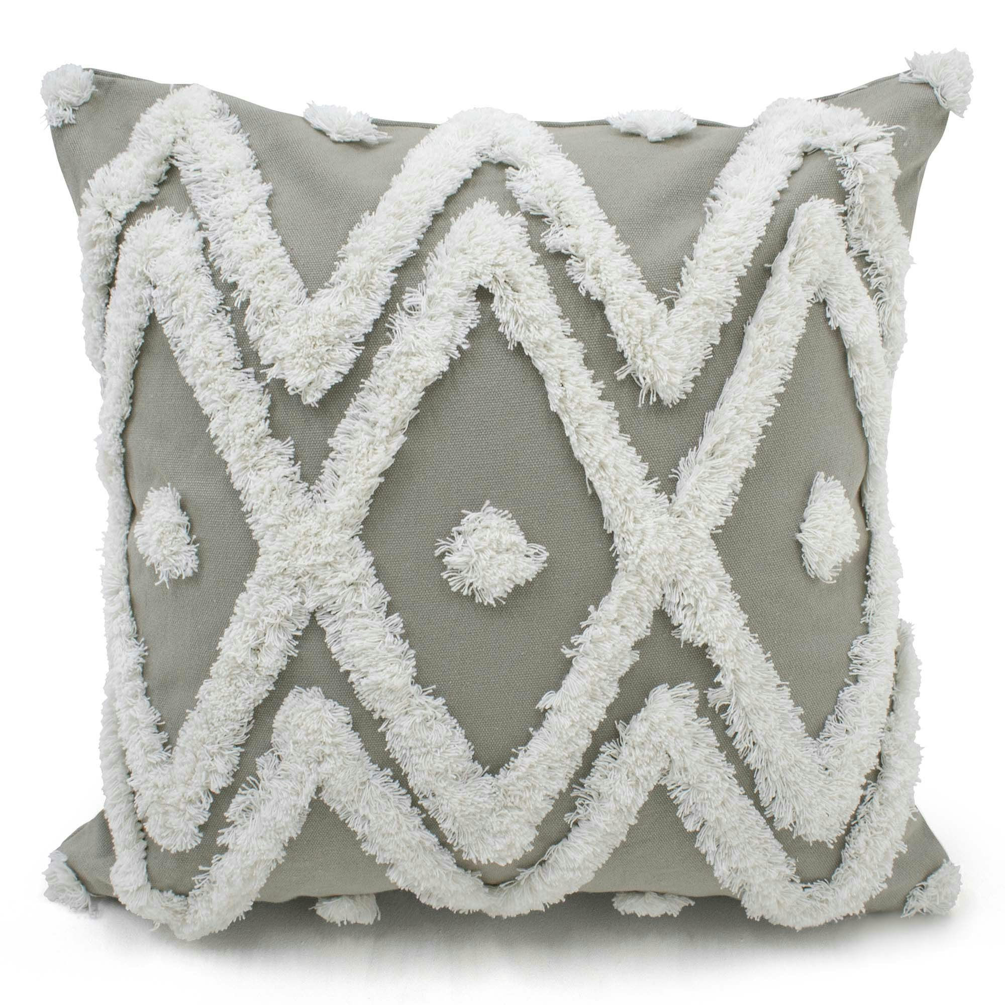 Rackhams Grey Boho Tuft Cushion - 43Cm X 43Cm