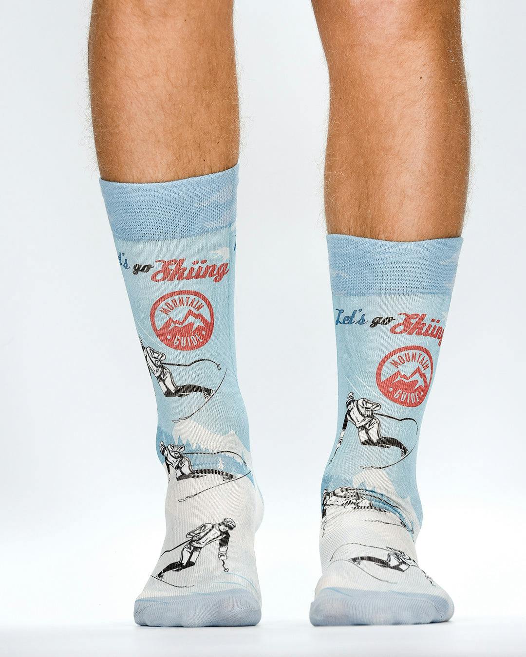 Jemsox Green Let's Ski | Design Socks | Fun, Colourful & Comfortable Socks