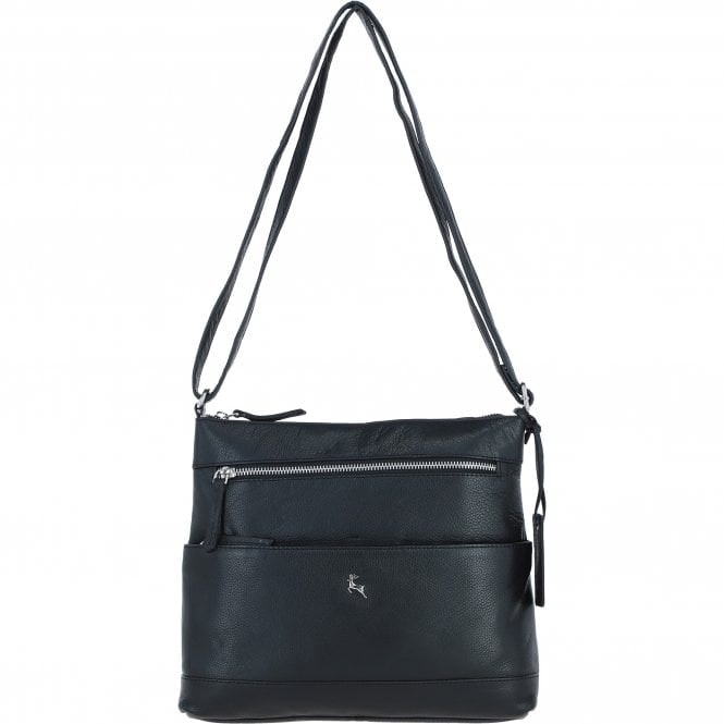 Ashwood Women's Black Stylish Real Leather Shoulder Bag: Derby - Leather