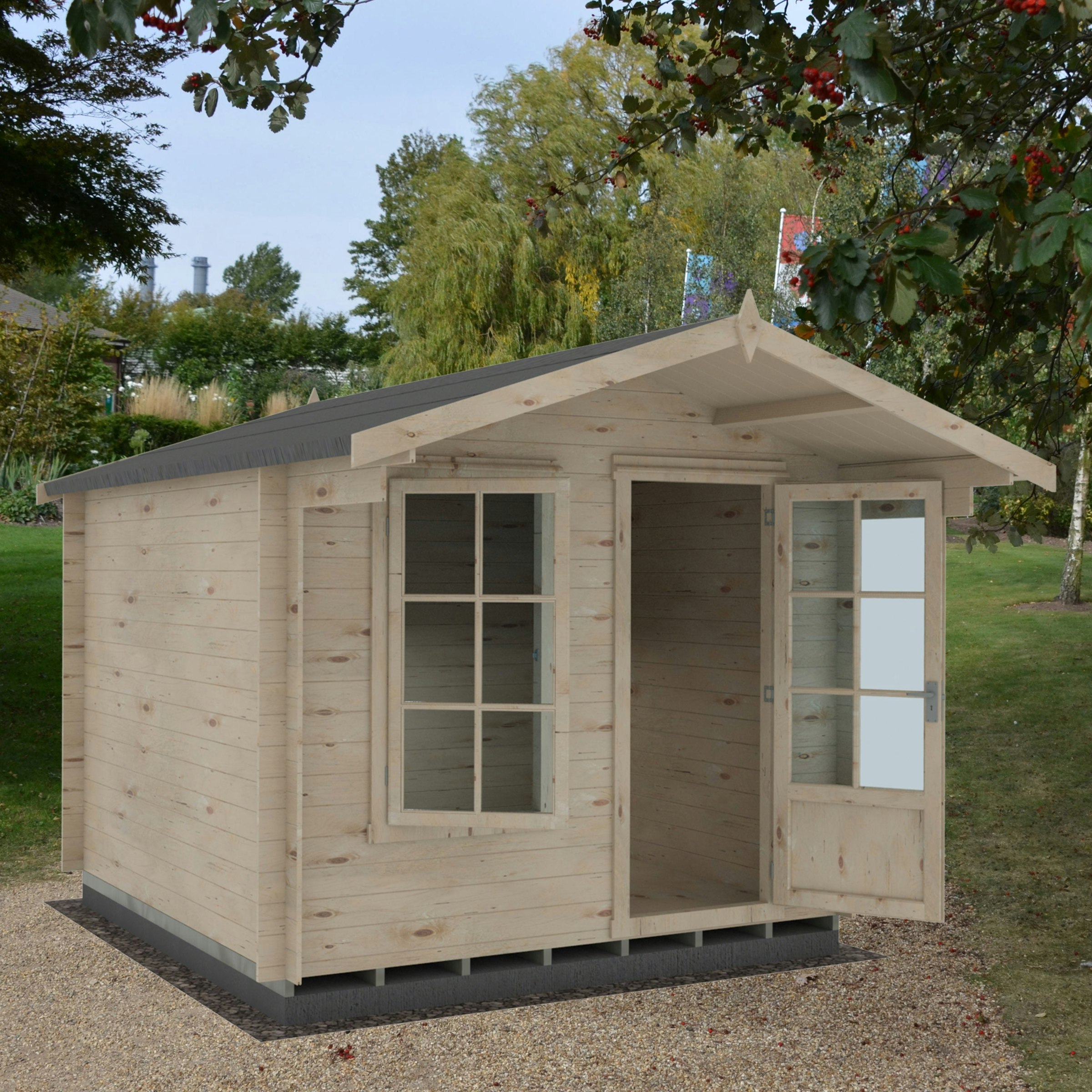 Rackhams Grey Crinan 9X9 Log Cabin 19Mm Interlock Cladding