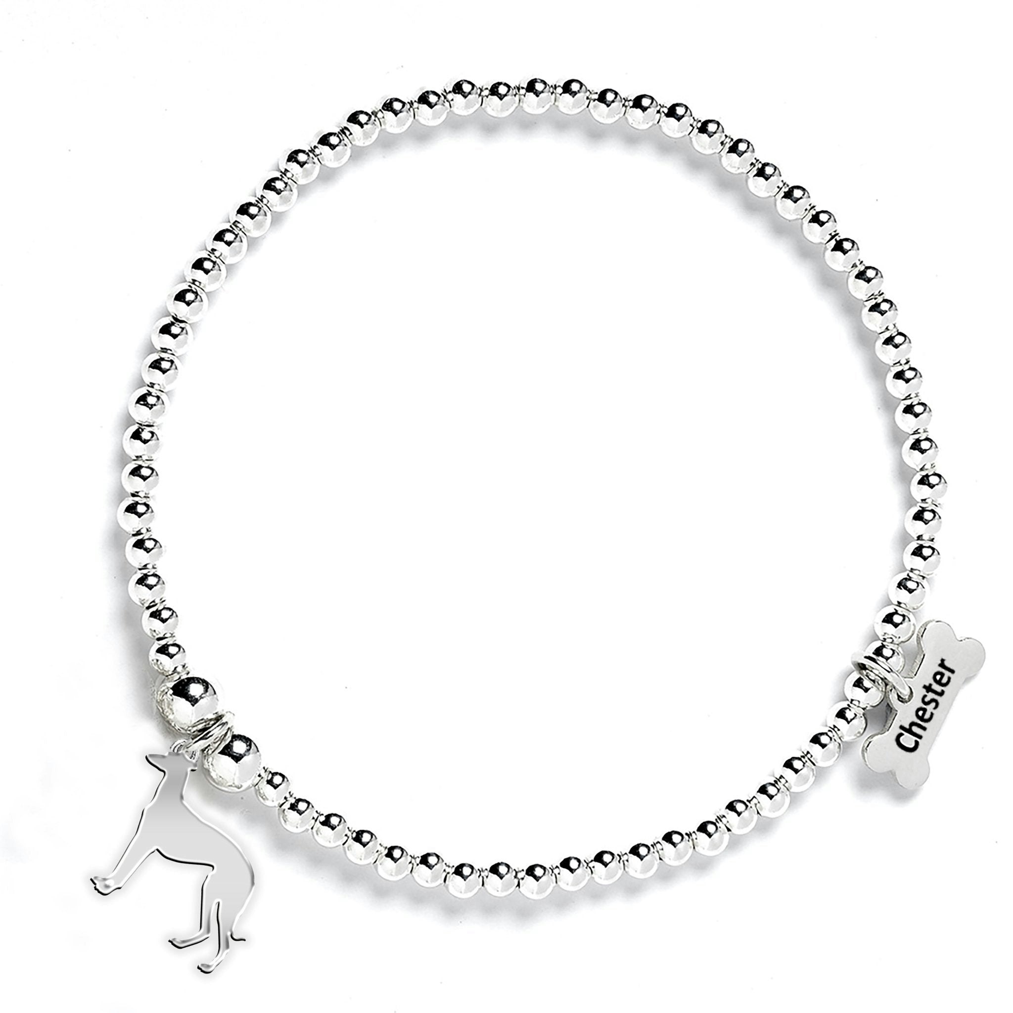 Mylee London Silver Sloughi Silhouette Ball Bead Bracelet - Personalised - Yes