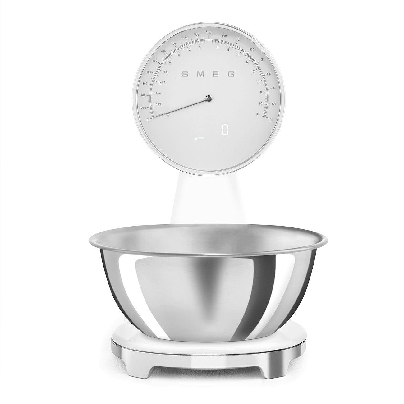Smeg White Ksf01 Retro 50'S Style Analogue And Digital Kitchen Scale