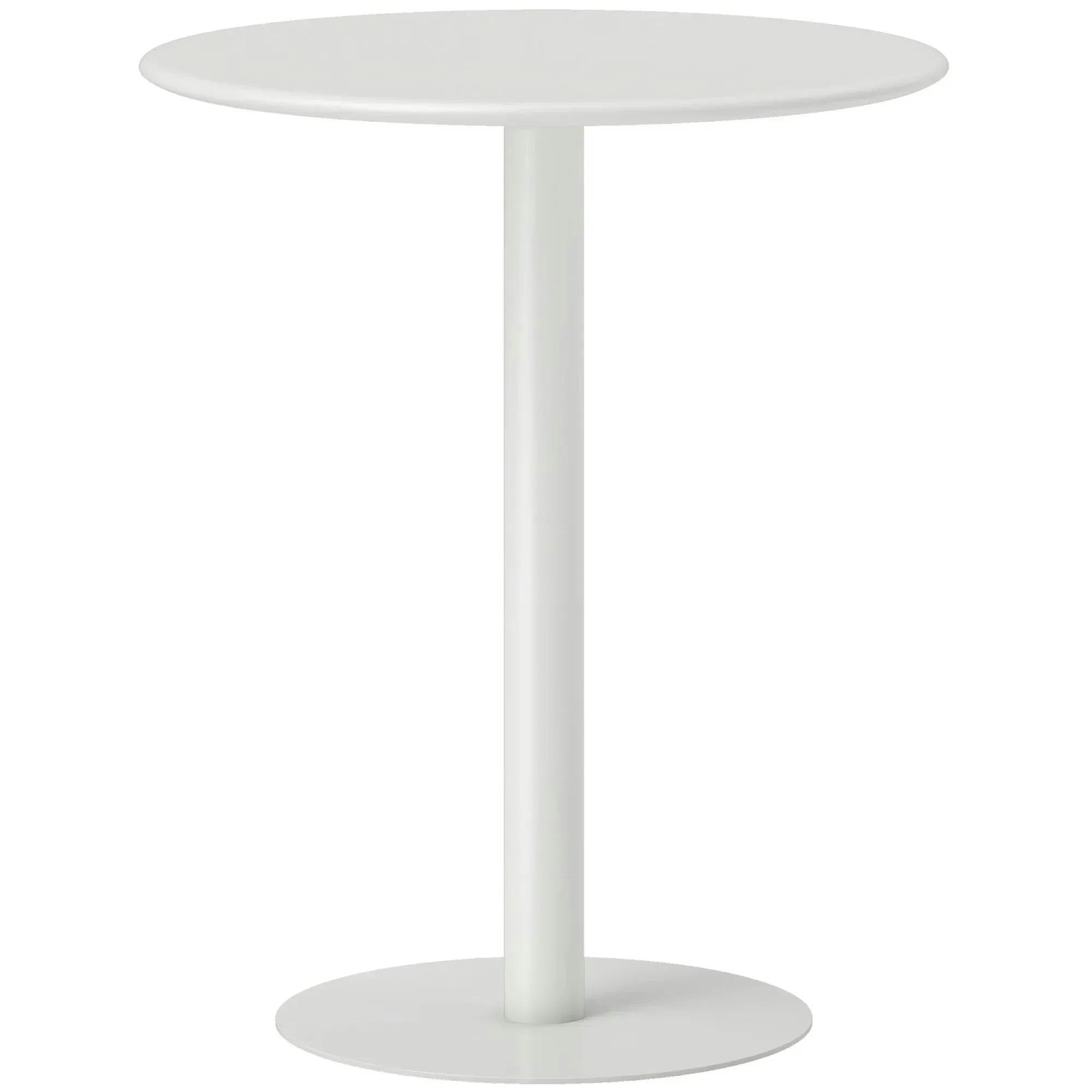 Dining Table Round Kitchen with Steel Base for Living Room 60 x 60 x 72cm White - Image 5