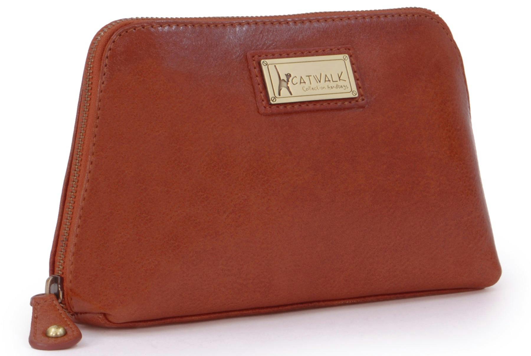 Catwalk Collection Handbags Light Emma - Makeup Bag - Tan