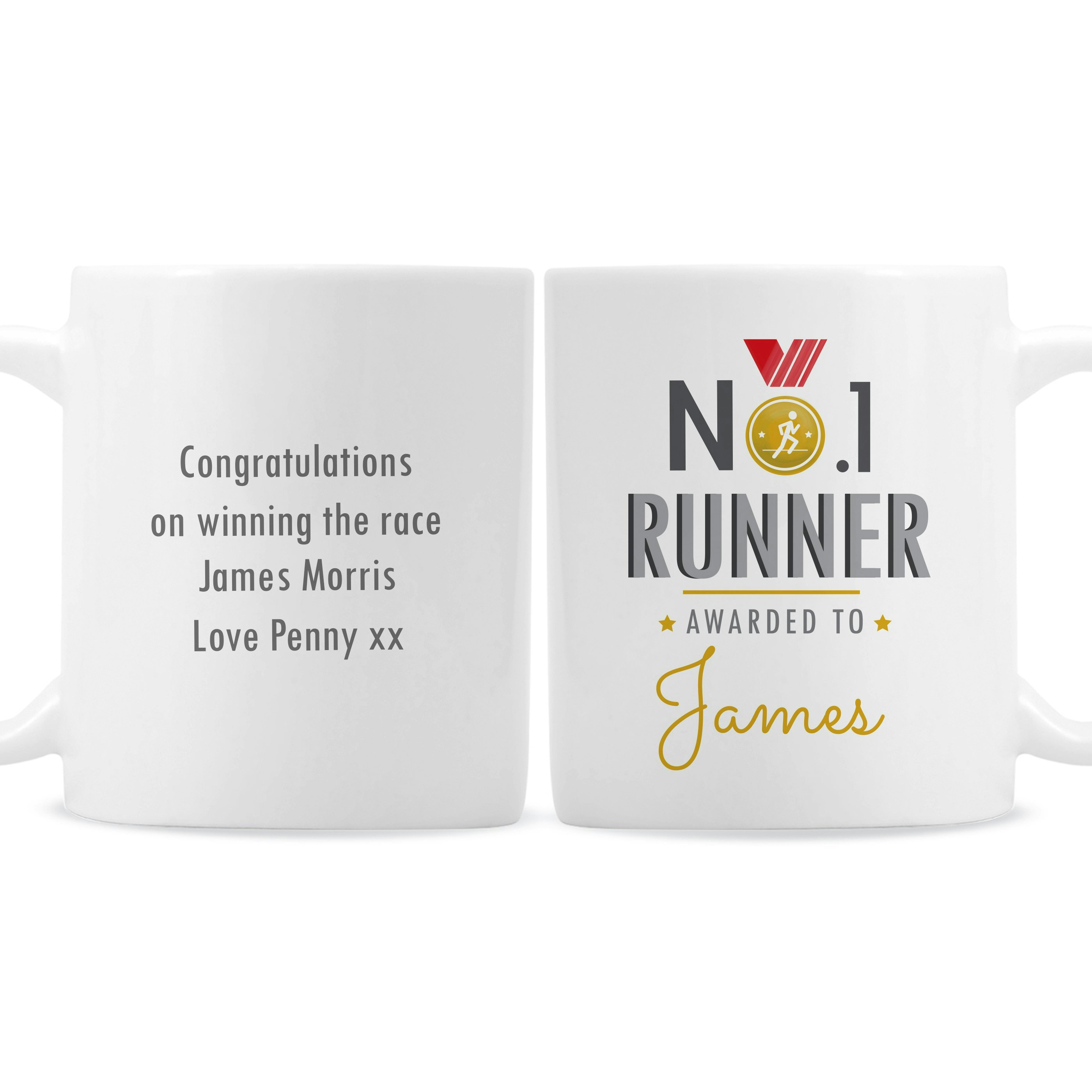 Rackhams Gold Personalised No.1 Runner Mug