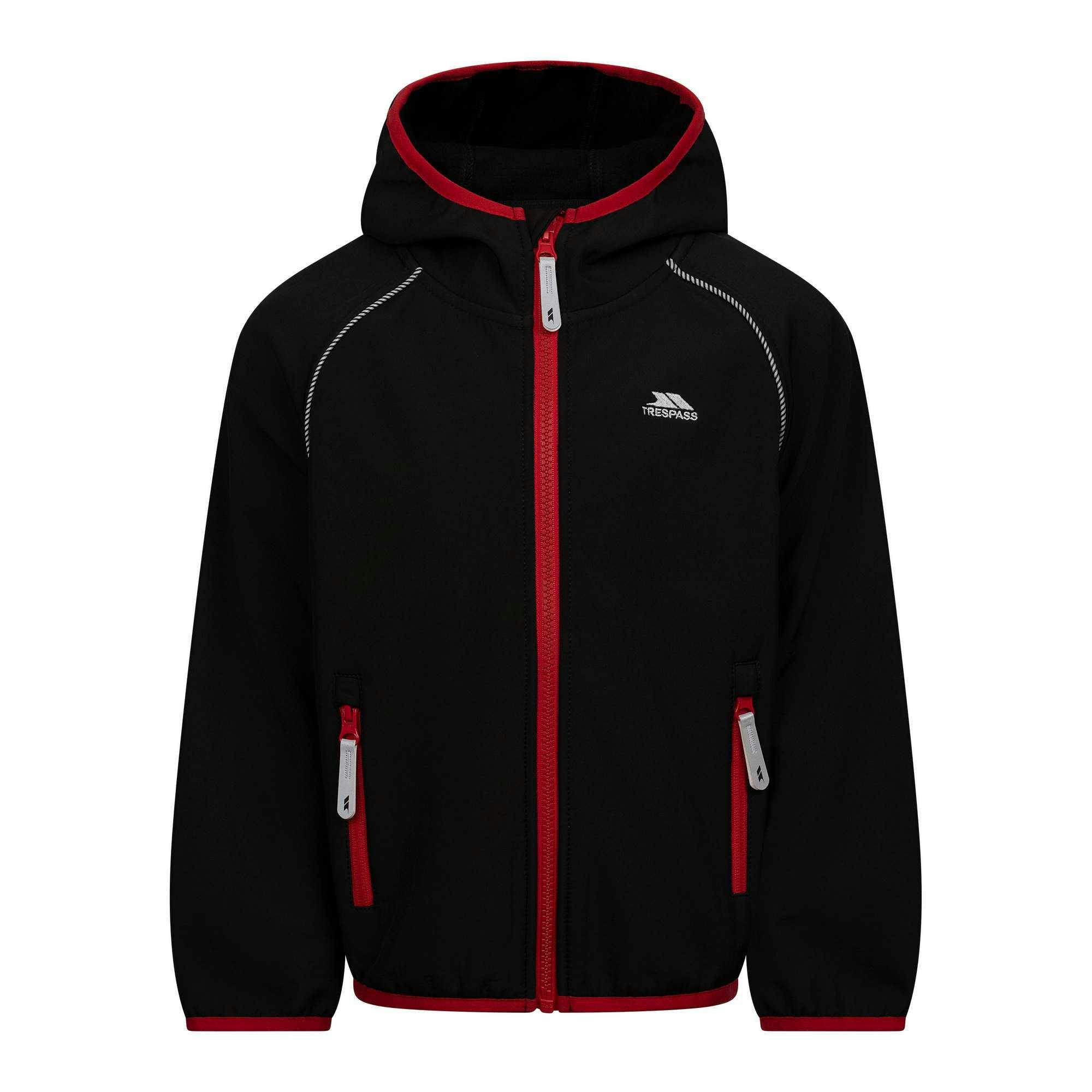 Trespass Black Childrens/Kids Belmoon Soft Shell Jacket - 9-10 Years - 95% Polyester/5% Elastane