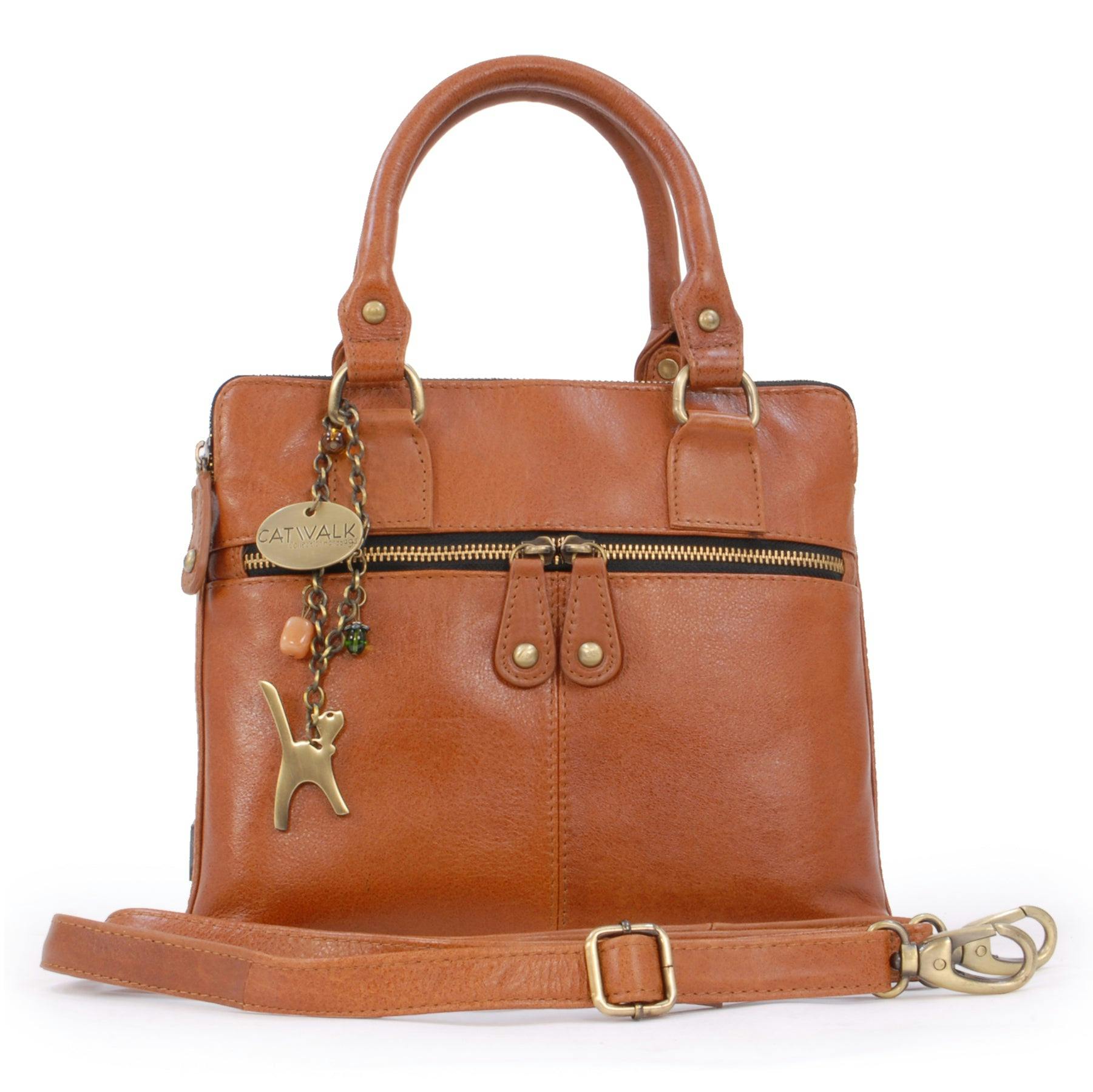 Catwalk Collection Handbags Grain/Light Vicky - Handbag - Tan