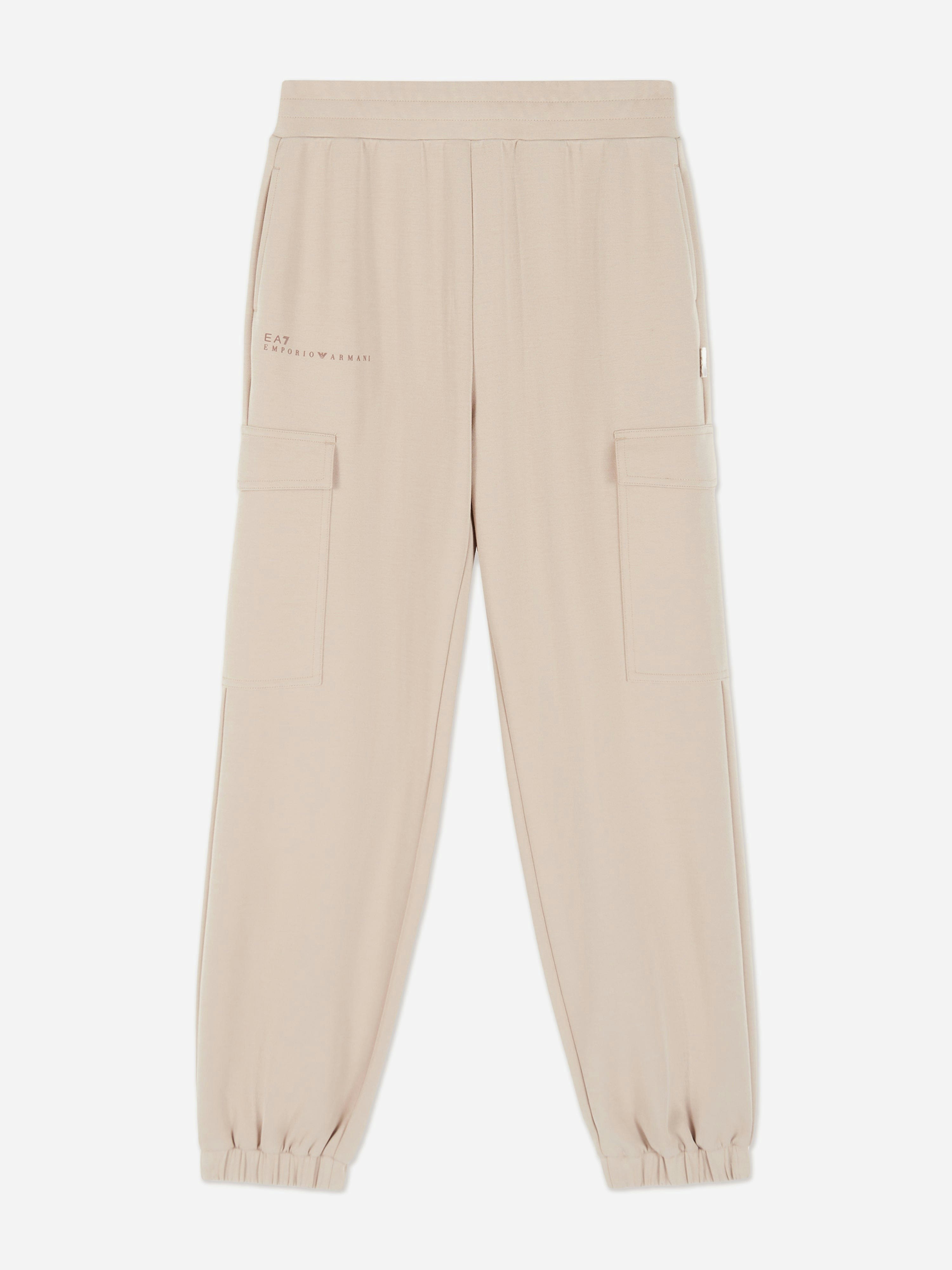 Ea7 Emporio Armani Girls Beige Cargo Trousers In - 12 Yrs