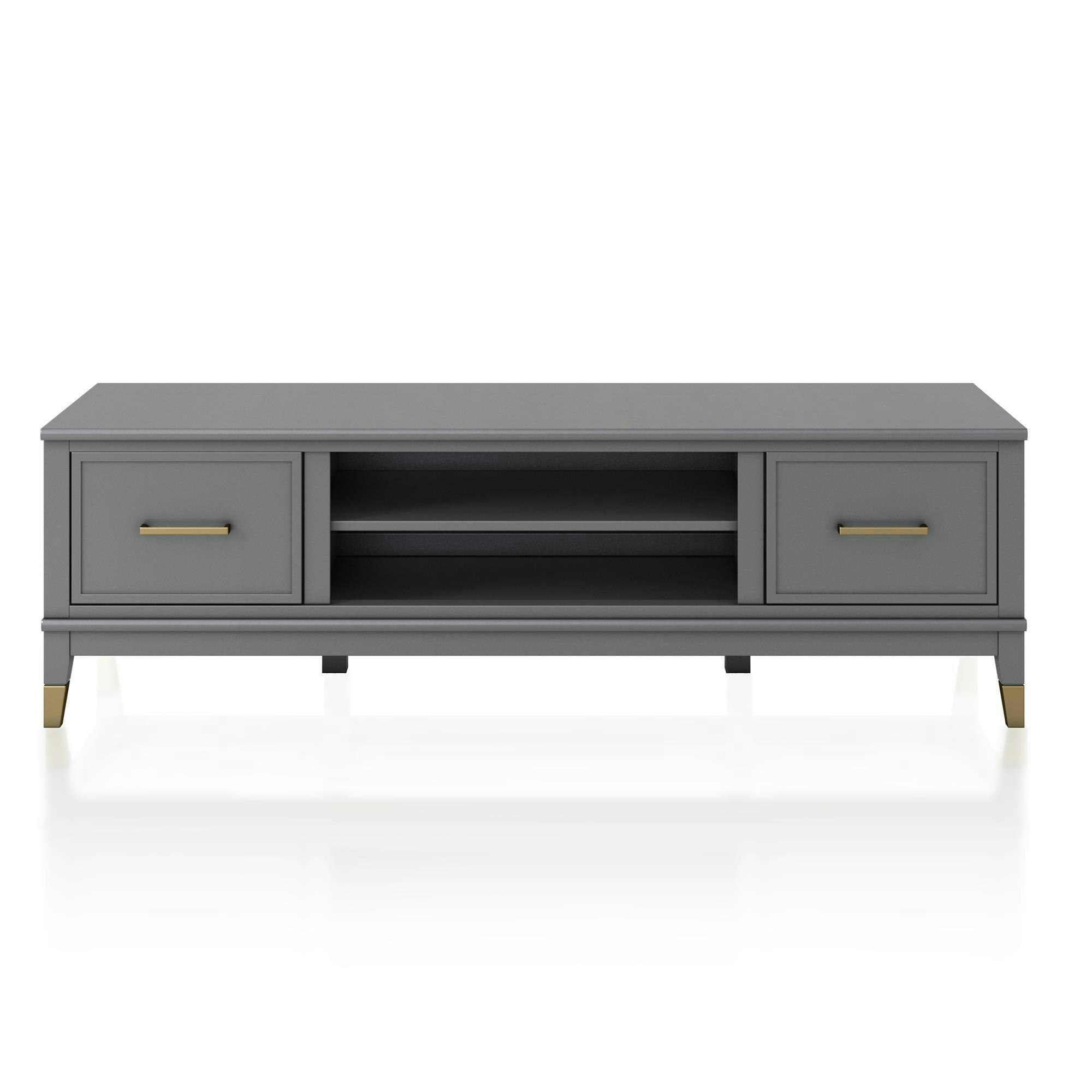 Dorel Home Grey Westerleigh Tv-Stand With Doors In Graphite