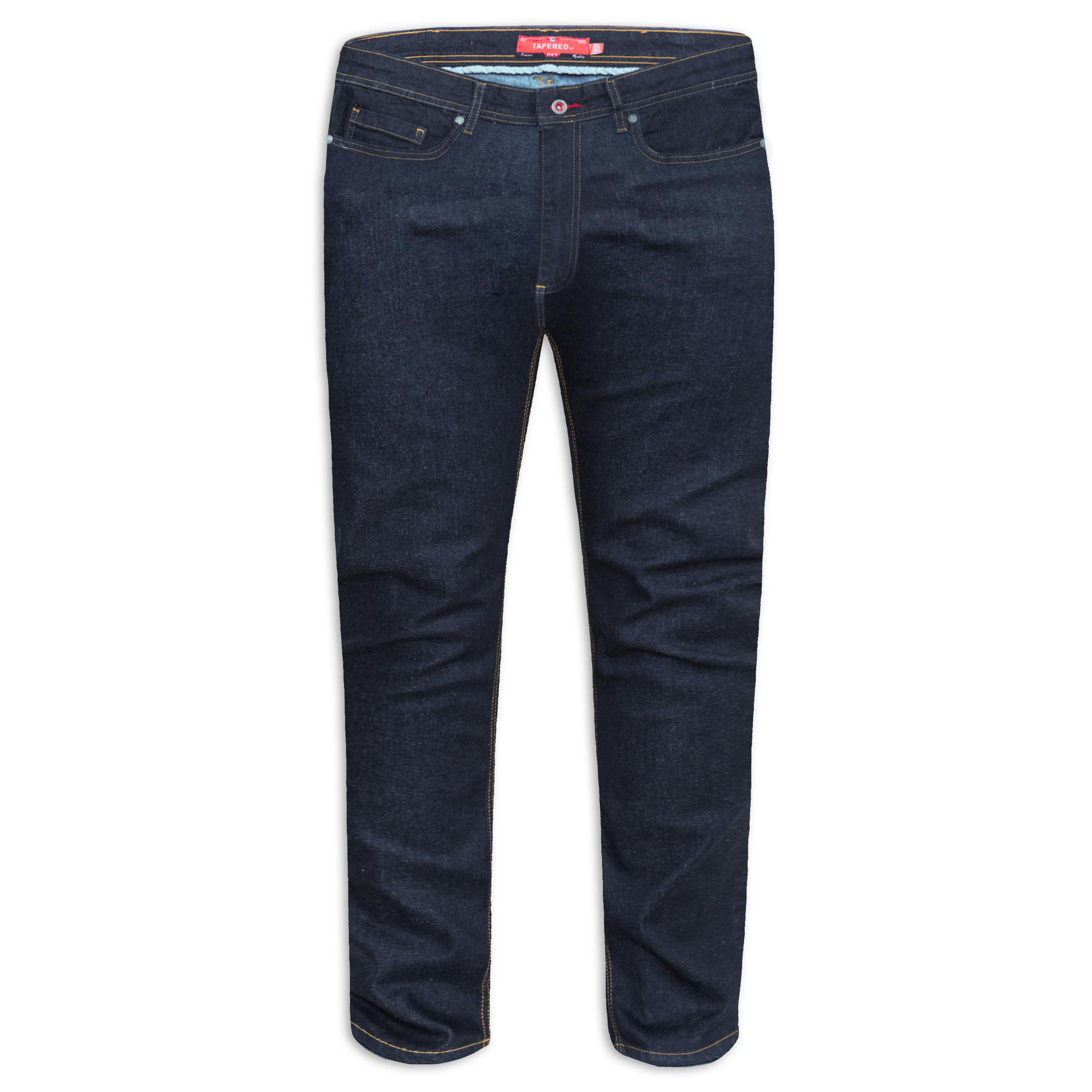 Duke Men's Indigo D555 Cedric Stretch Tapered Kingsize Jeans - 58L - 98% Cotton/2% Elastane