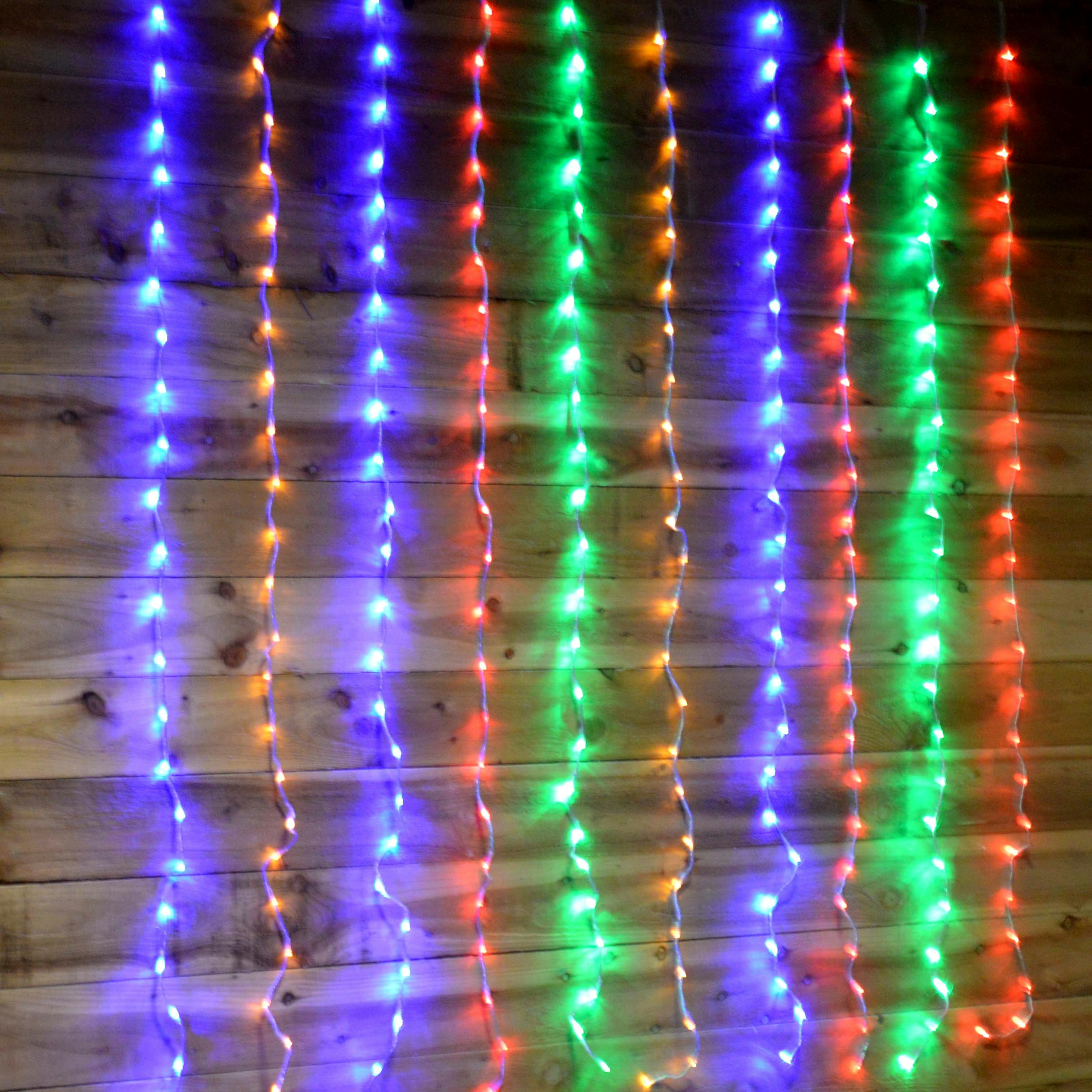 Rackhams Light Premier 240 Led 1.5M X 2M Tall Cascading Waterfall Curtain - Multicoloured