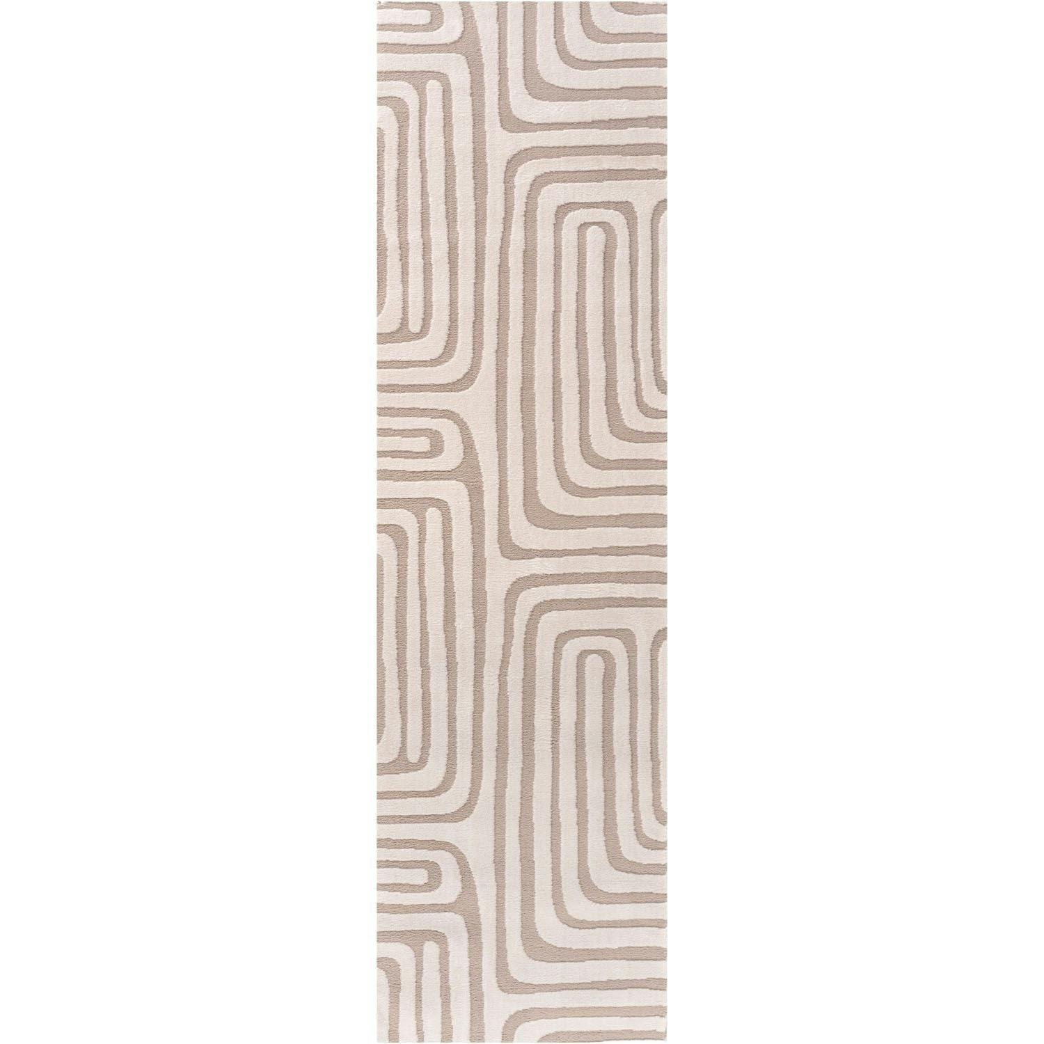 Rackhams Beige Loft Geometric Rug - 80X300 Cm