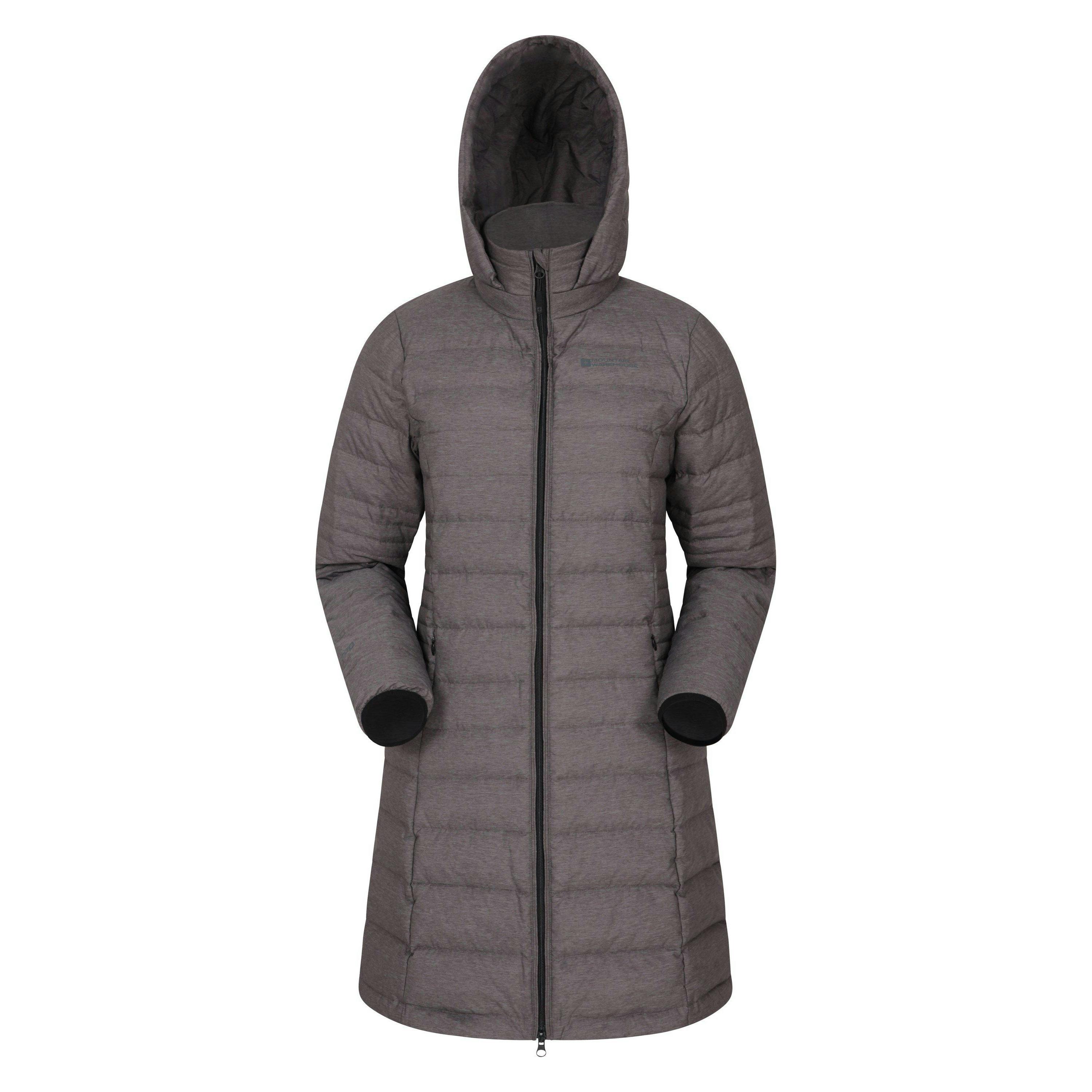 Mountain Warehouse Women's Dark/Grey Furnace Down Long Length Padded Jacket - 8 Uk - 75% Polyamide/25% Polyester
