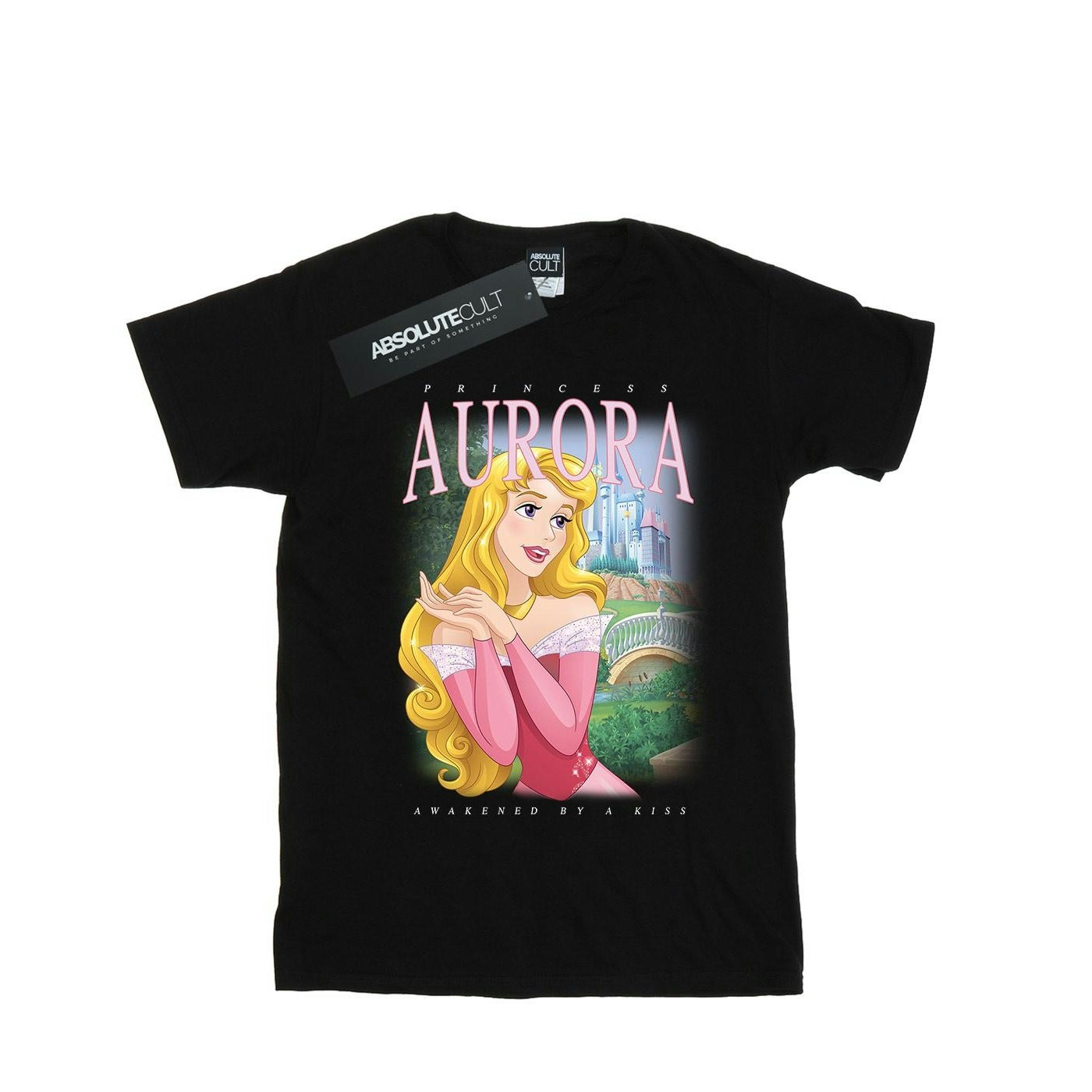 Disney Men's Black Sleeping Beauty Aurora Montage T-Shirt - Medium