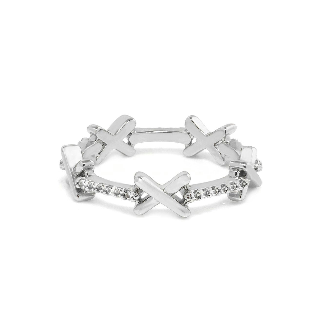 Say It With Silver Kiss Ring - Plated - Large (Q)