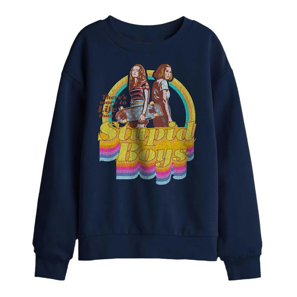 Stranger Things Boys Kids Stupid Sweatshirt - Navy - 9-11 Years - Navy - 50% Cotton/50% Polyester