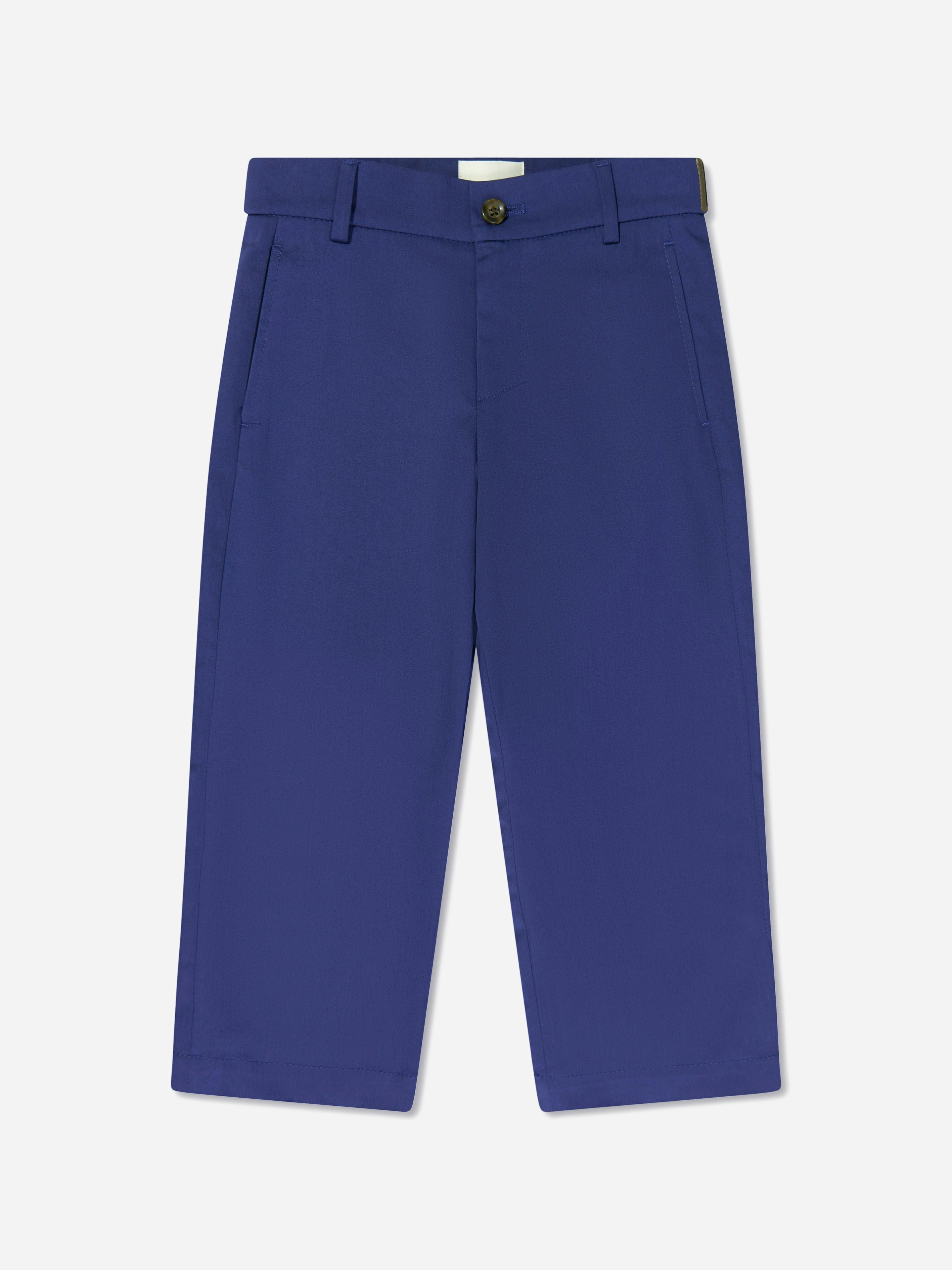 Fendi Kids Boys Blue Fendi Gabardine Stretch Trousers In Navy - 4 Yrs
