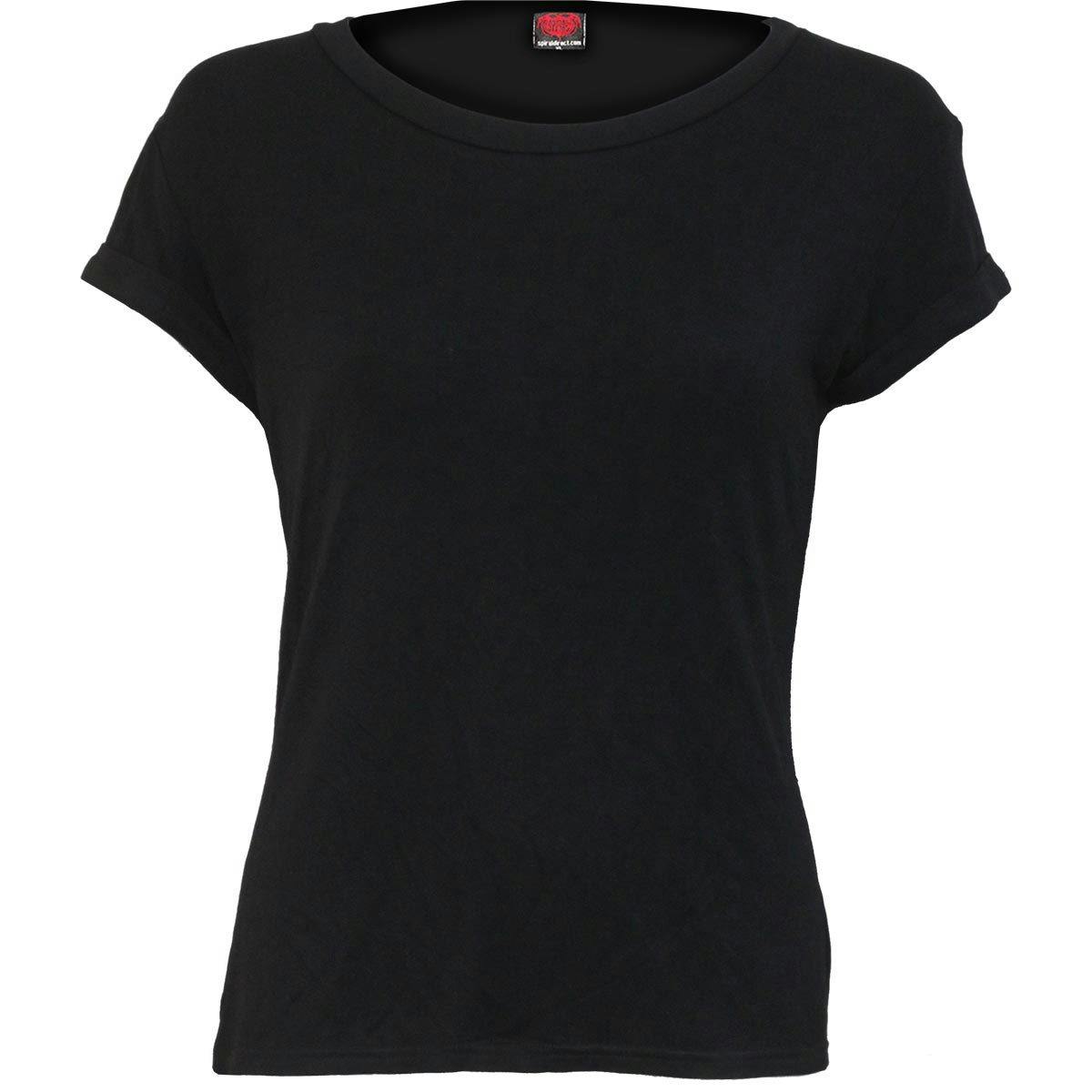 Spiral Direct Black Urban Fashion - Boatneck Cap Sleeve Top - S - Spi - Spi