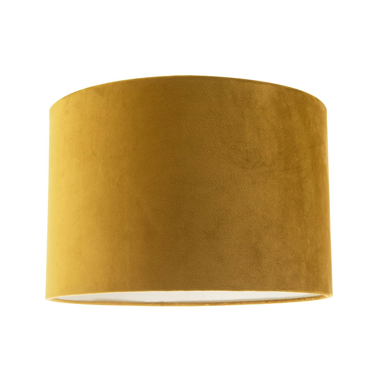 Rackhams Dark Soft Velvet Mustard Fabric Round Lamp Shade For Table Or Pendant