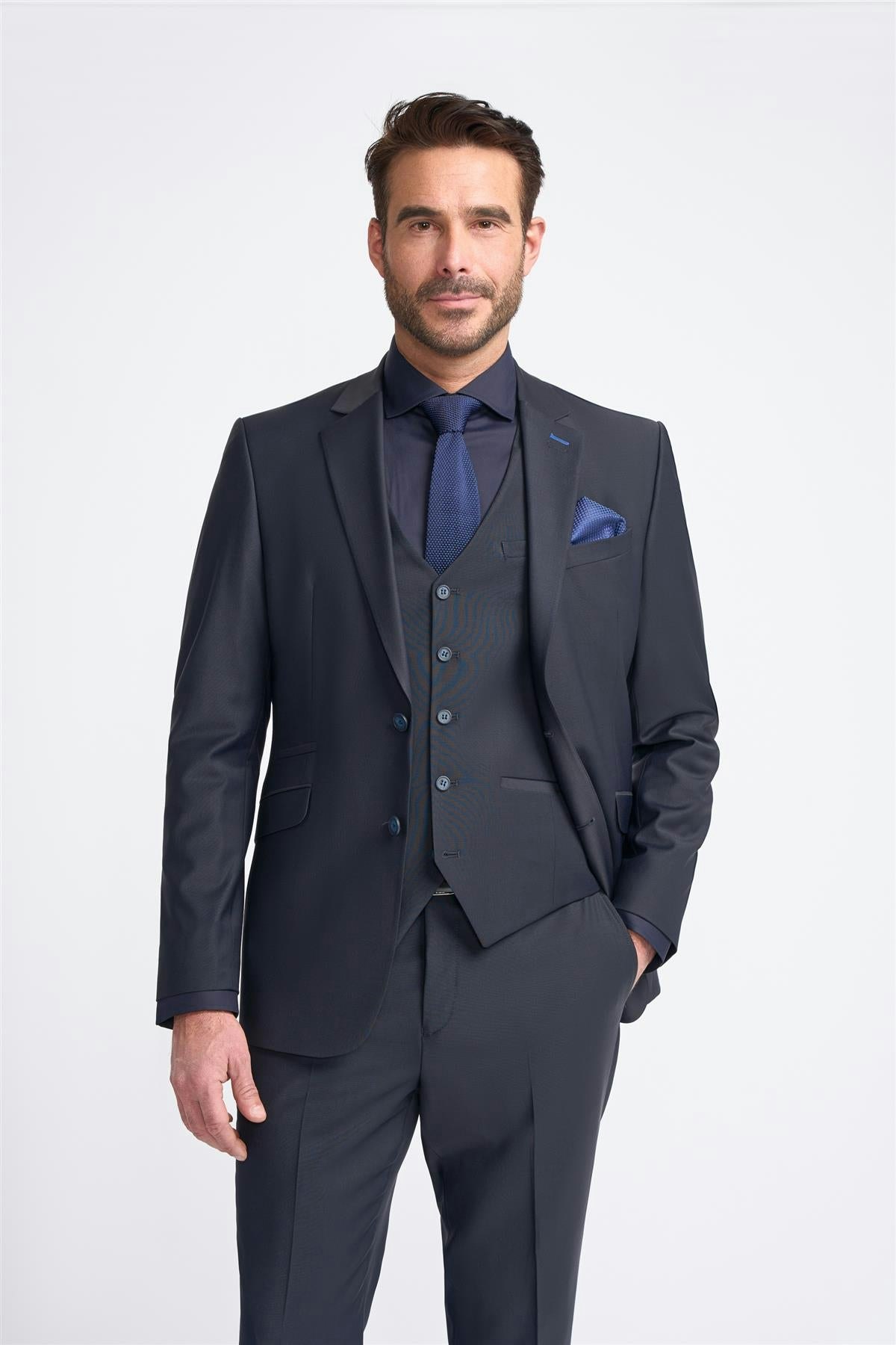 House Of Cavani Light/Blue Bond Midnight Navy Blazer - 46 Inch Chest