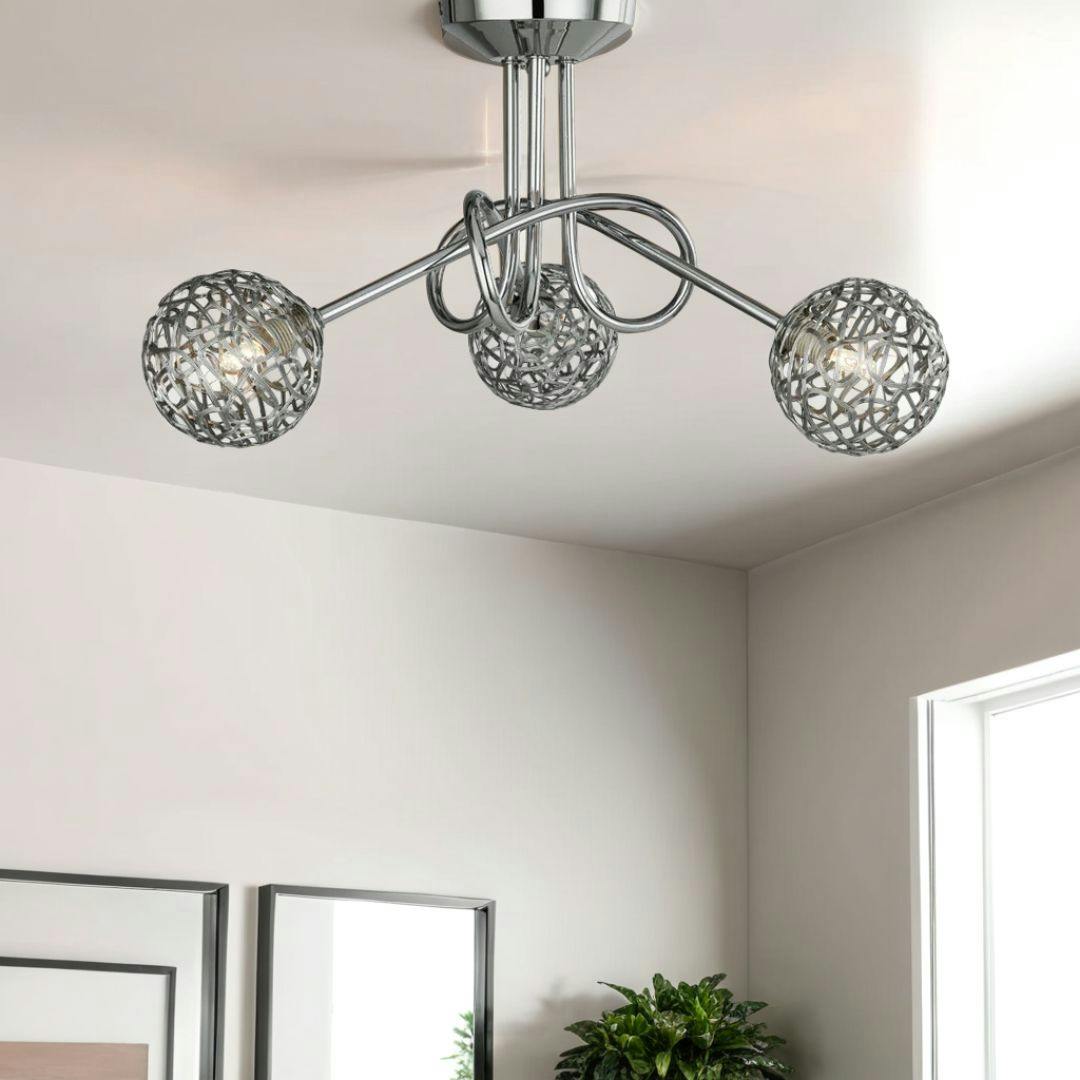 Pagazzi Lighting Light Pagazzi Ing Kesha 3 Ceiling Polished Chrome