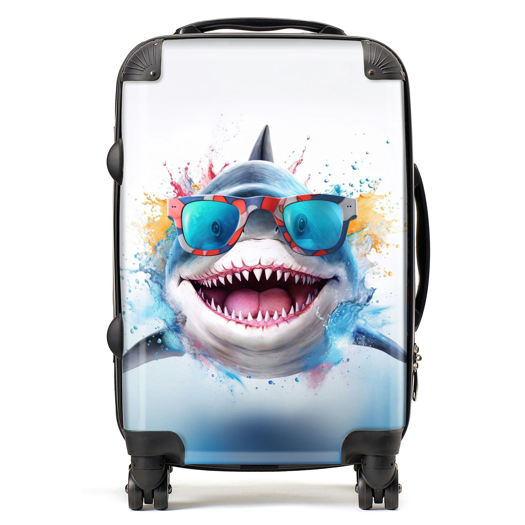Warren Reed Splashart Shark In Glasses Suitcase - Cabin