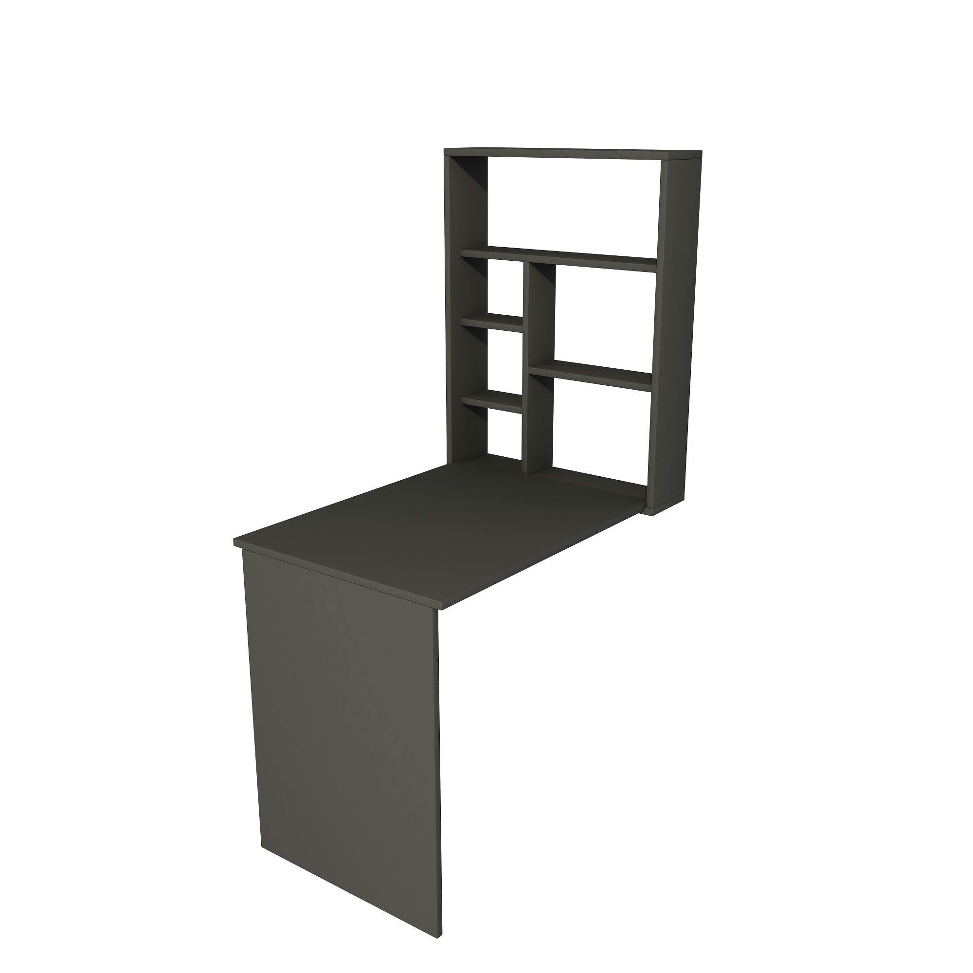 Destina Home Dark/Grey Sedir Foldable Desk With Shelves