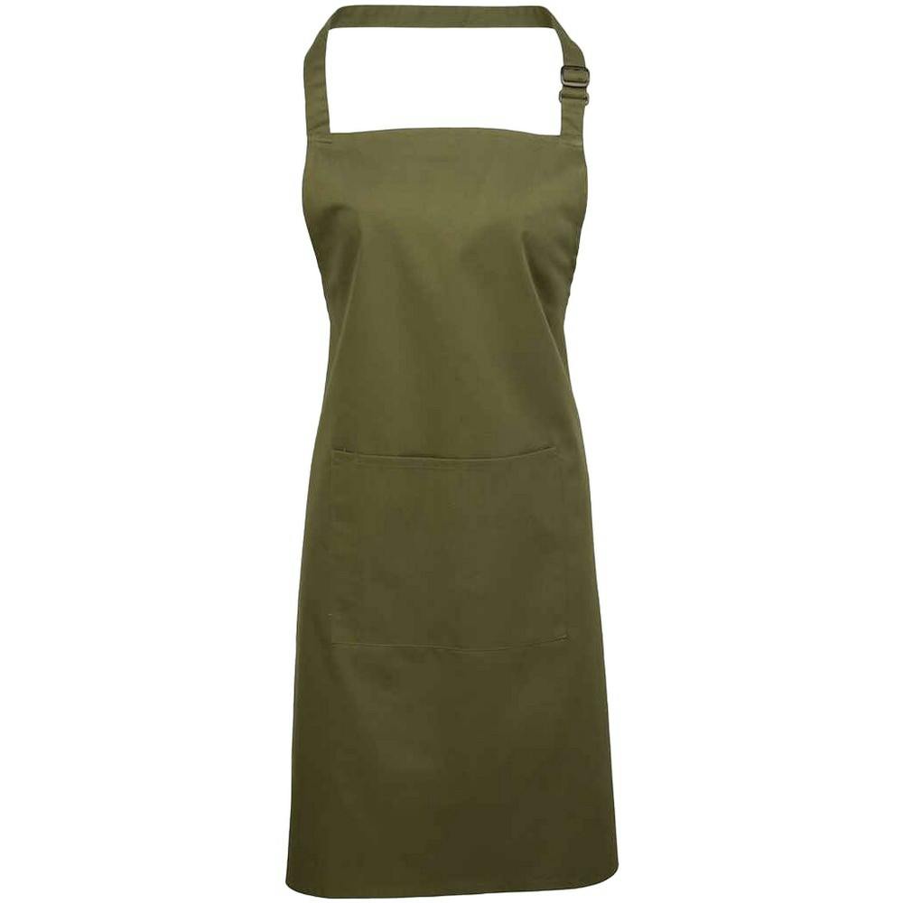 - Premier Unisex Adult Colours Pocket Full Apron Olive (One Size) - Image 3