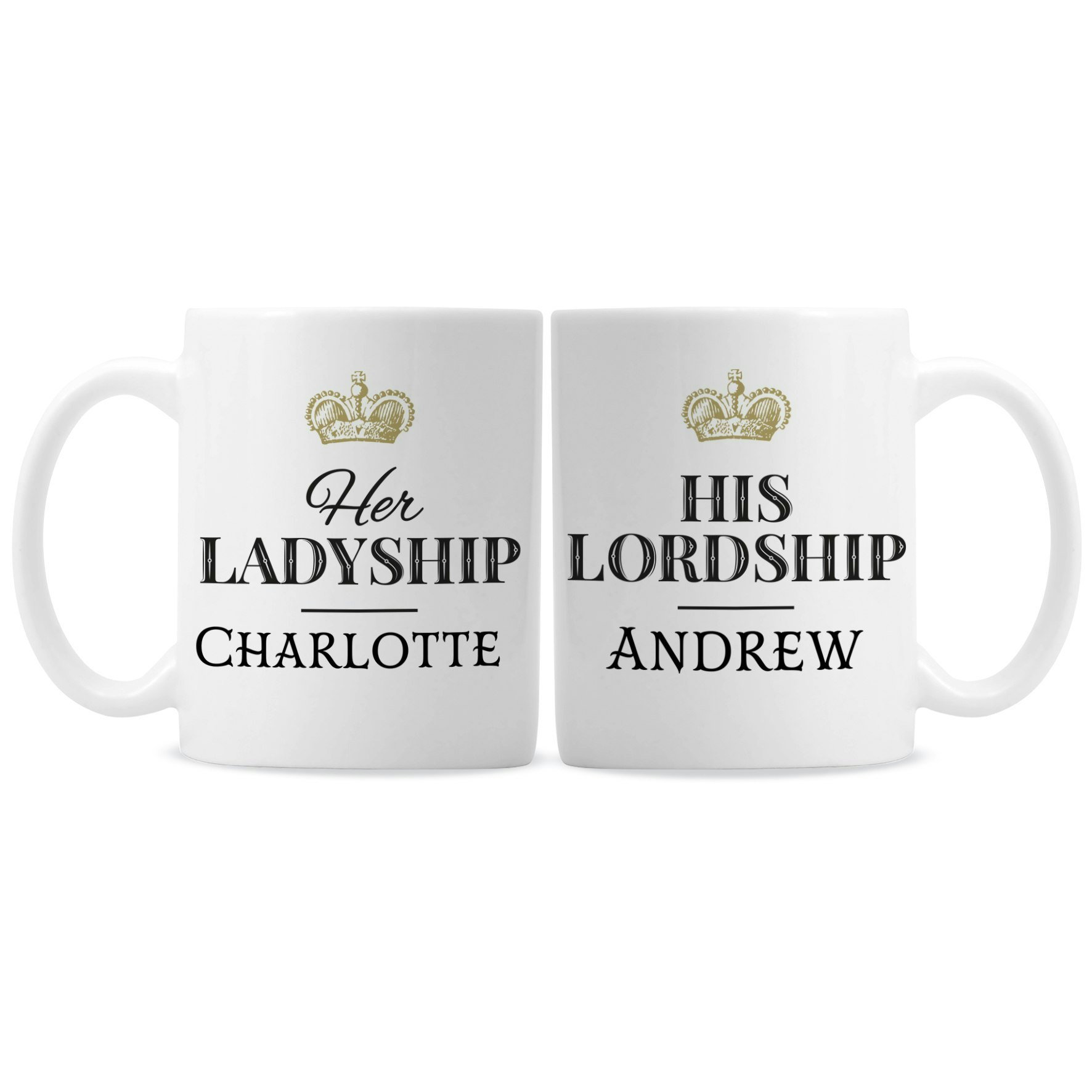 Rackhams Personalised Ladyship And Lordship Mug Set