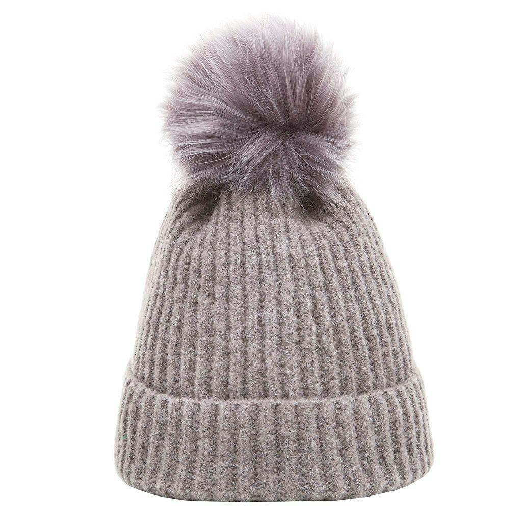 Heritage Traditions Grey Soft Touch Rib Pom Pom Beanie - Oxford