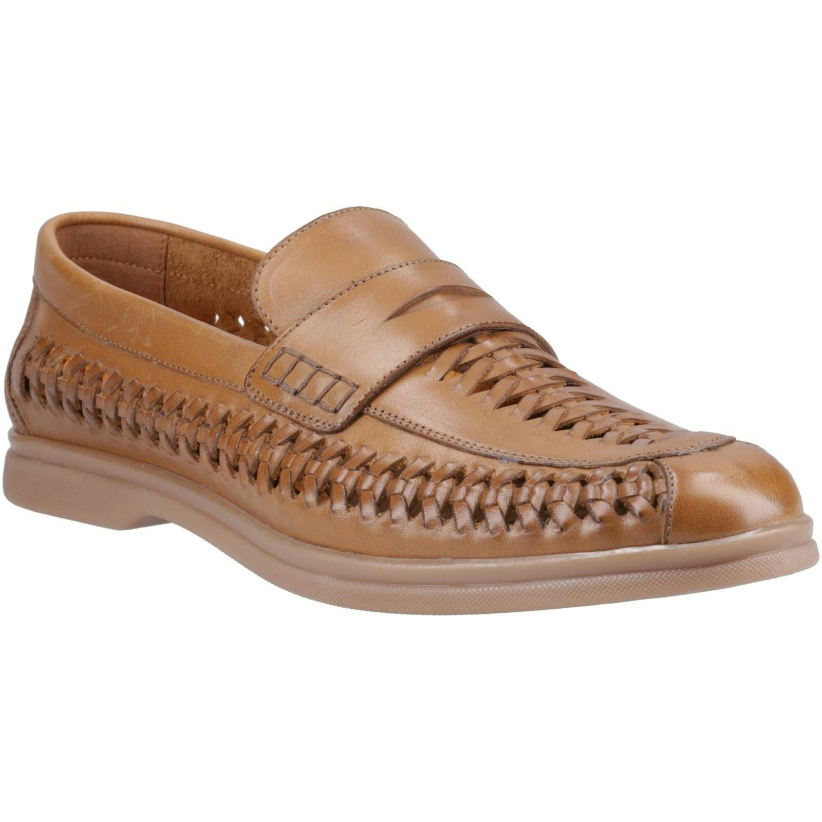 Hush Puppies Men's Bowie Leather Tan Loafers - Size 12