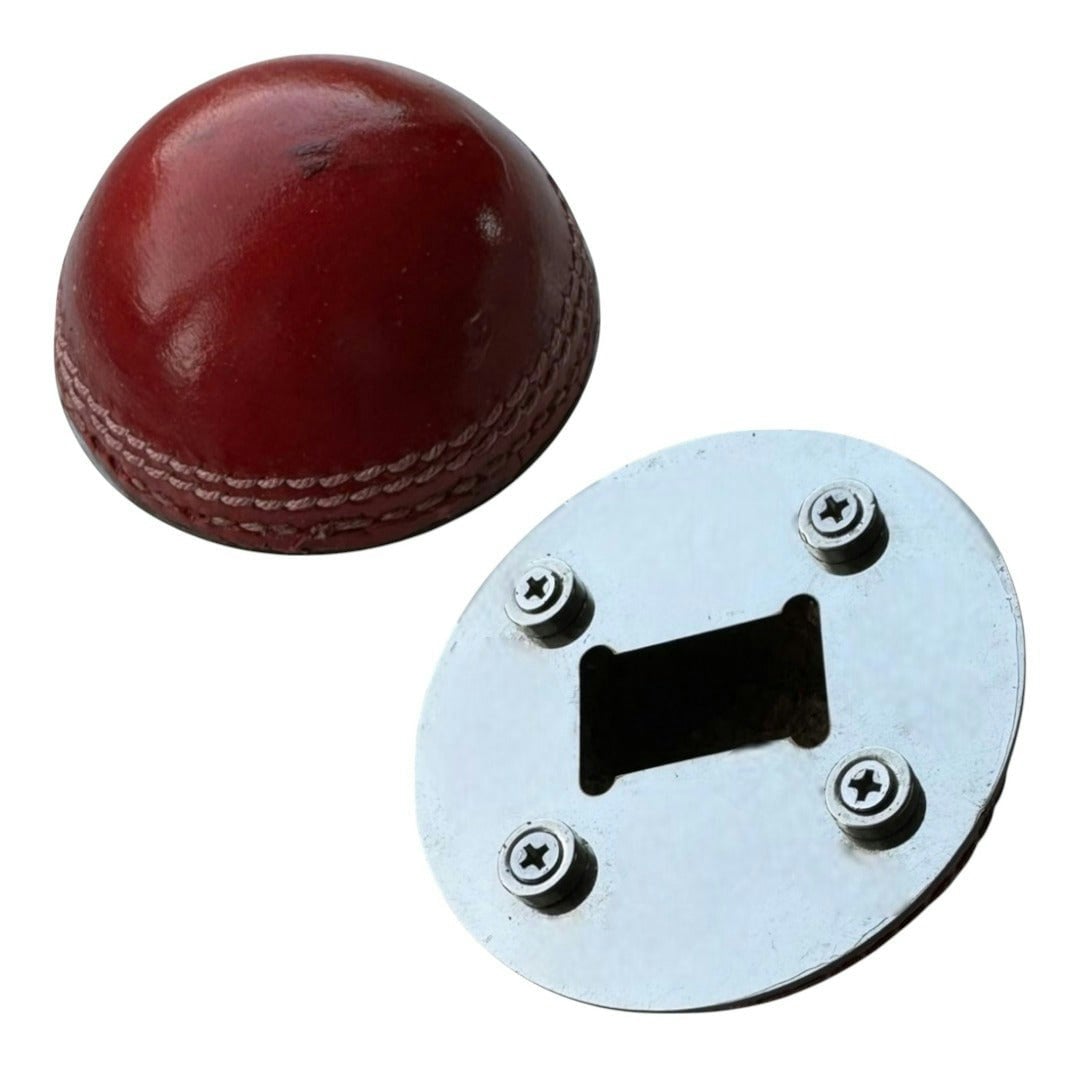 Rackhams - Half Cricket Ball Bottle Opener | Multipurpose Fridge Magnet & Paperweight | Durable Metal