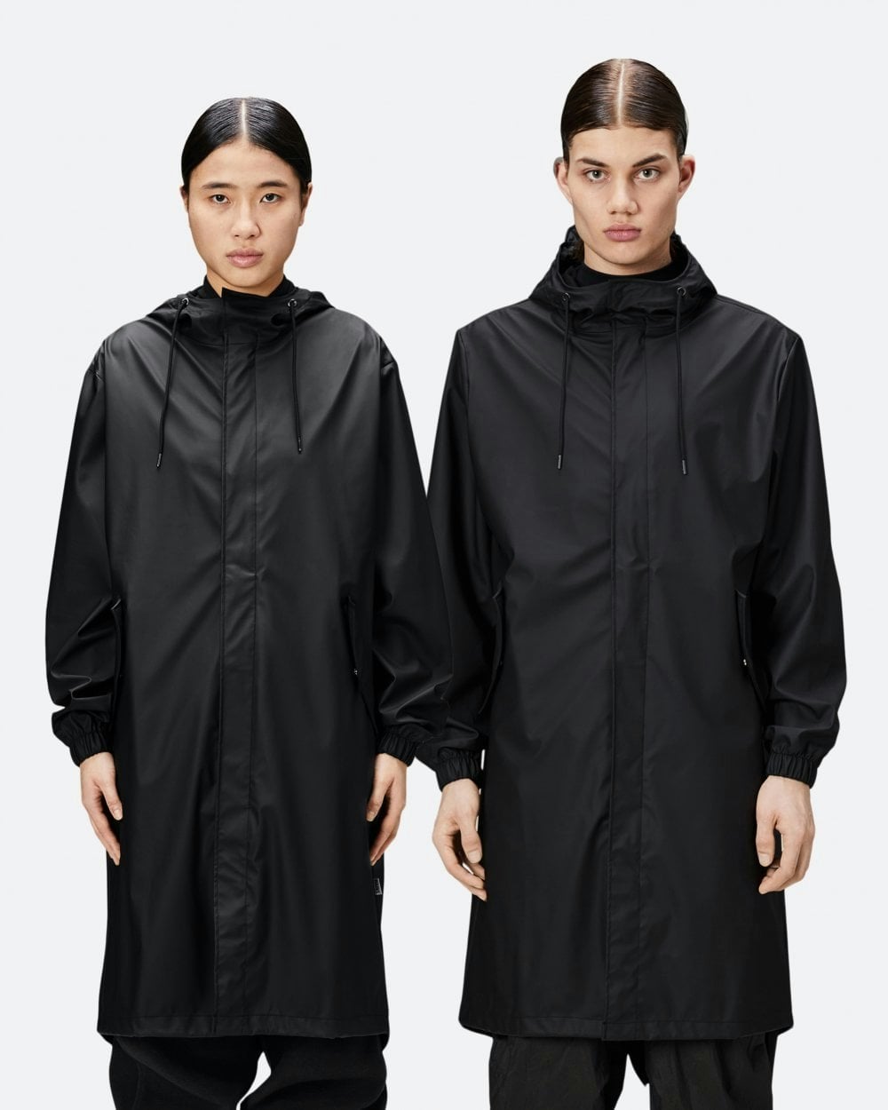 Rains Unisex Black Fishtail Parka - 01 - 01 - Xl