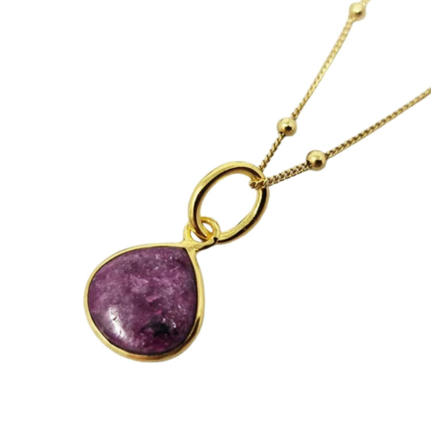 Harfi Gold Ruby July Birthstone Vermeil Necklace