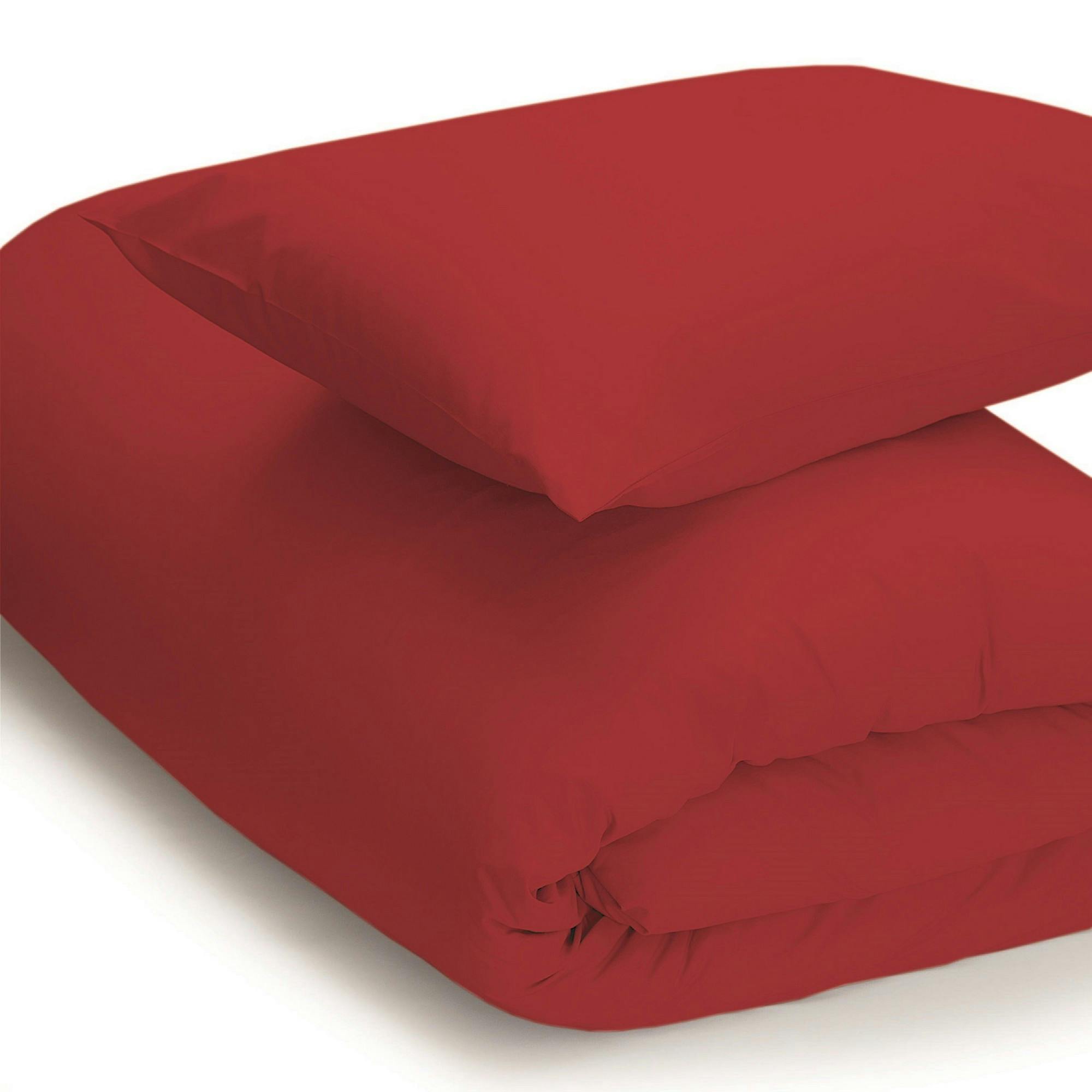 Belledorm Red Easycare Percale Duvet Cover - Kingsize - 50% Cotton/50% Polyester