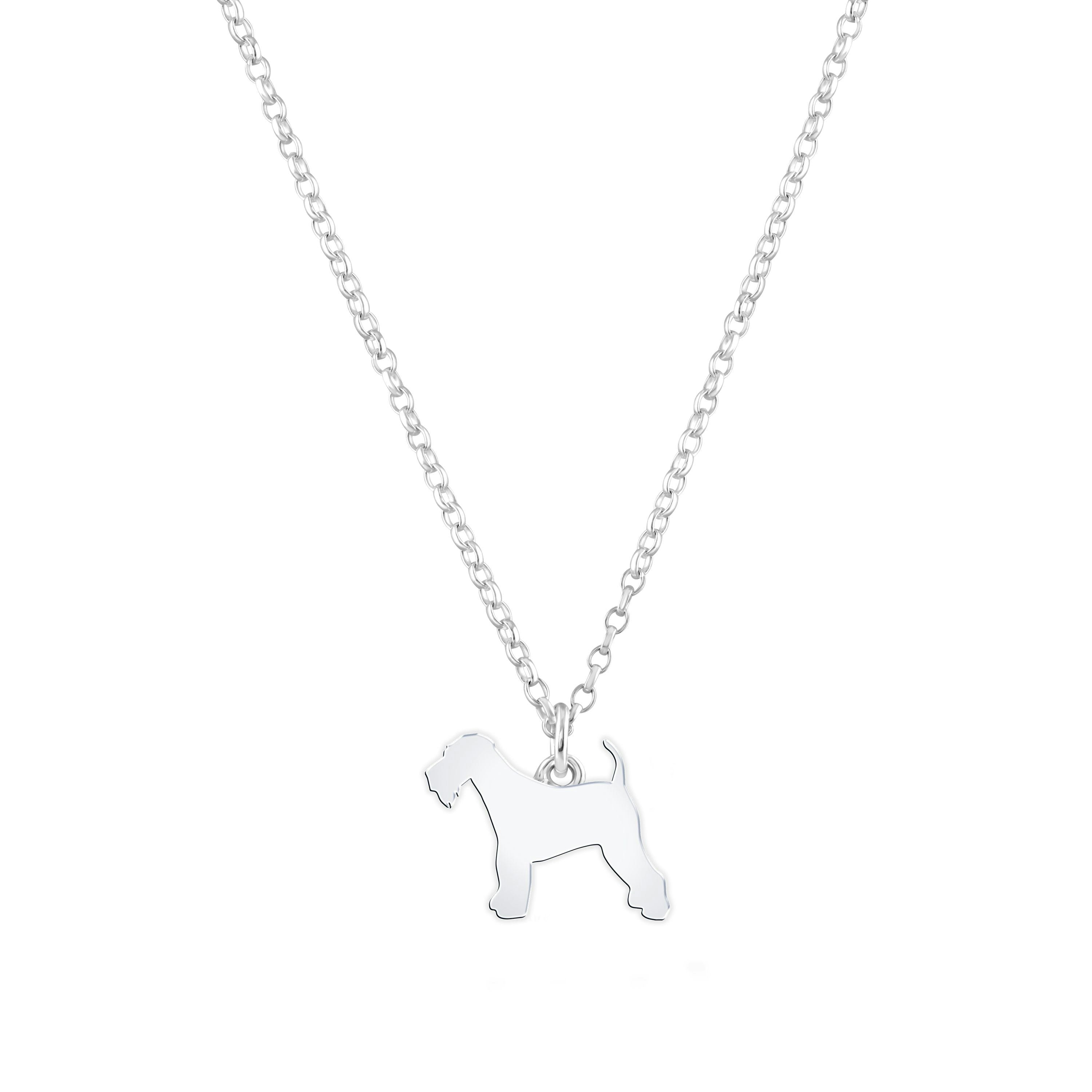 Mylee London Silver Airedale Terrier Silhouette Necklace - Personalised - Yes