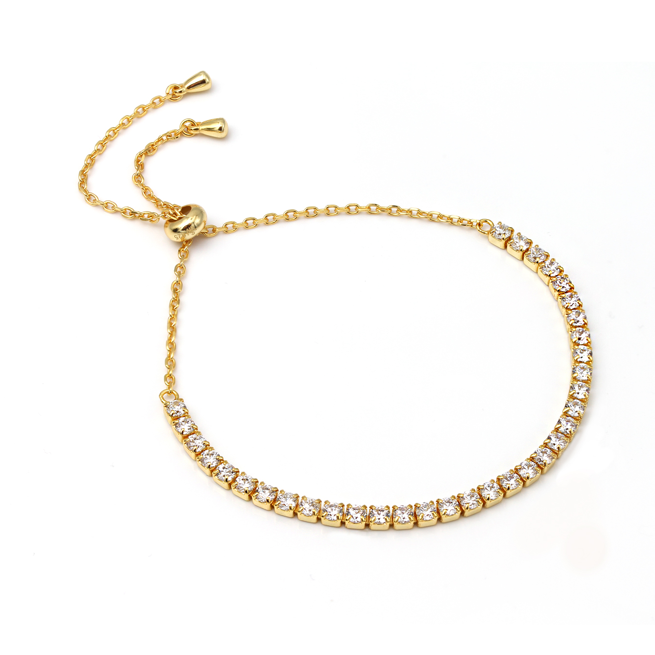 Say It With Adjustable Tennis Bracelet, Silver, Men - Image 2