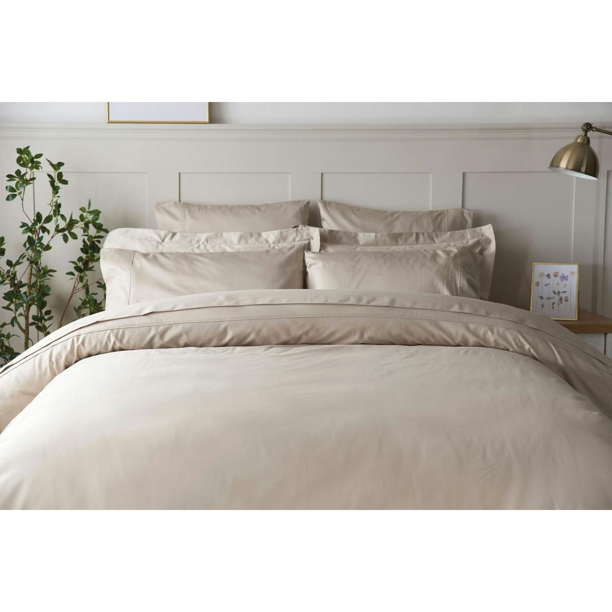 Belledorm Egyptian Cotton Flat Duvet Cover - Taupe - Single - Taupe - 100% Egyptian Cotton