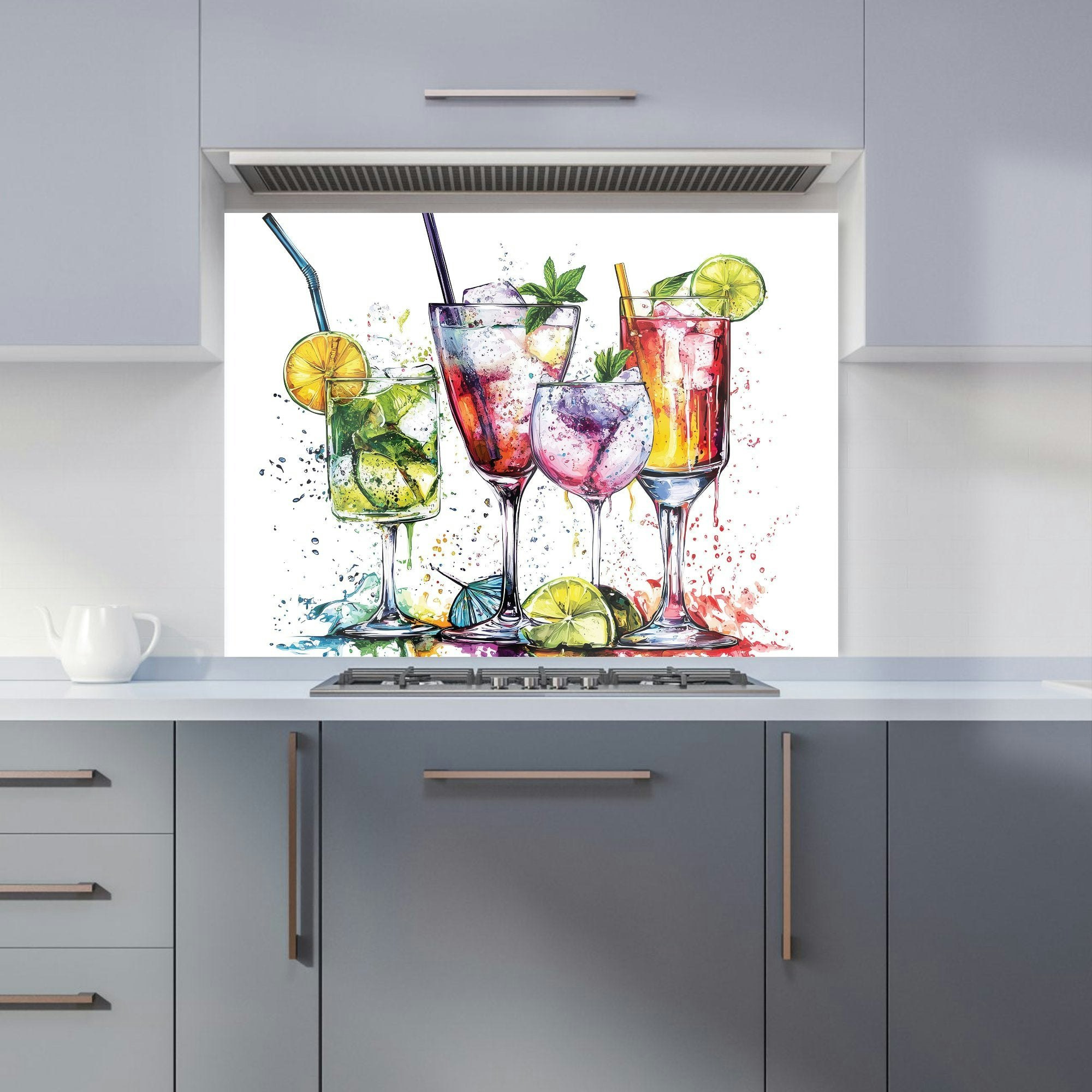 Warren Reed - Designer Vibrant Cocktail Splash Kitchen Splashback - W900mm X H650mm